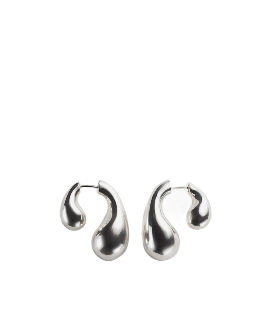 Bottega Veneta Double Droplet Shaped Earrings In White