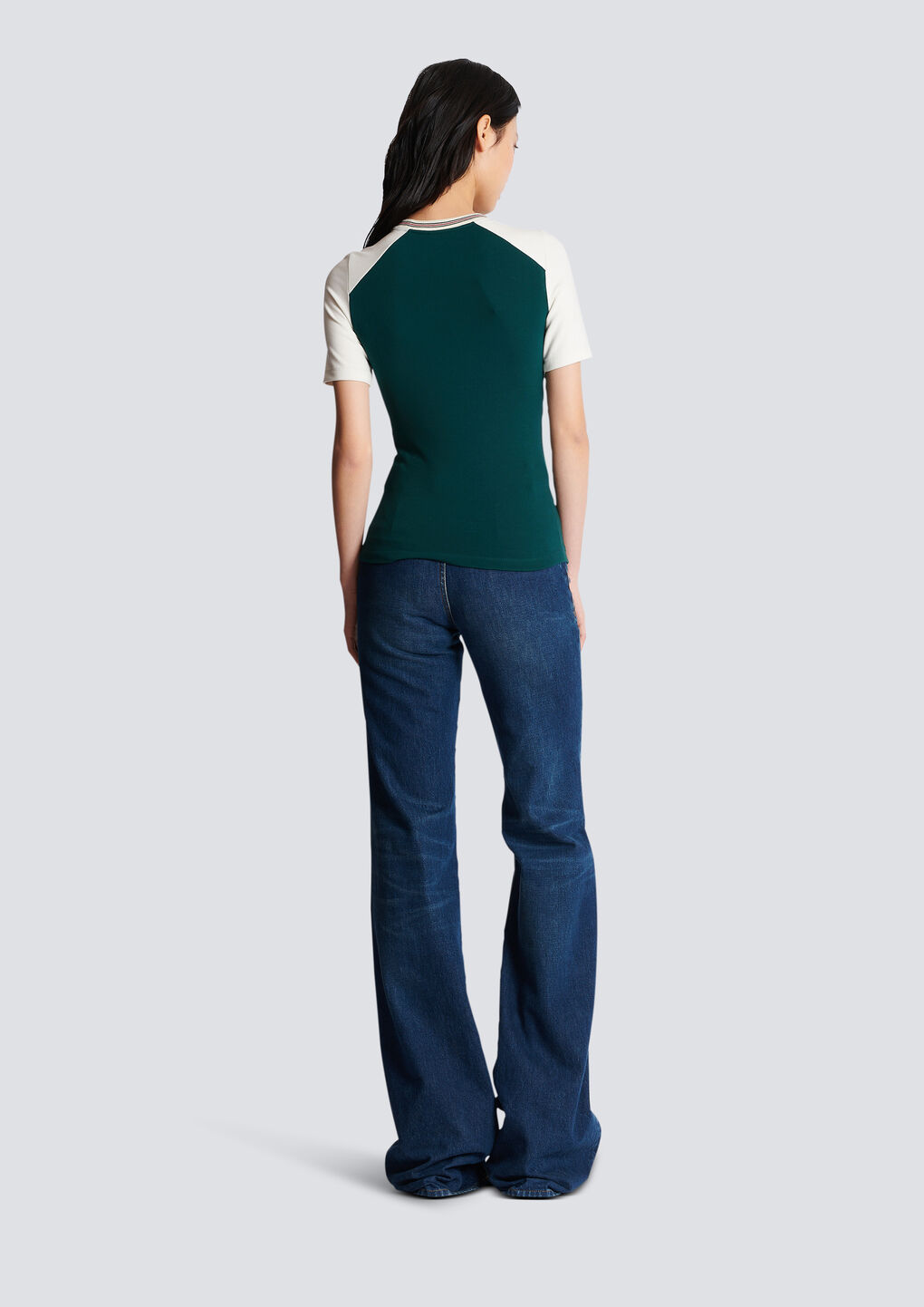 Balmain Pb Embroidered Short-sleeve T-shirt In Green