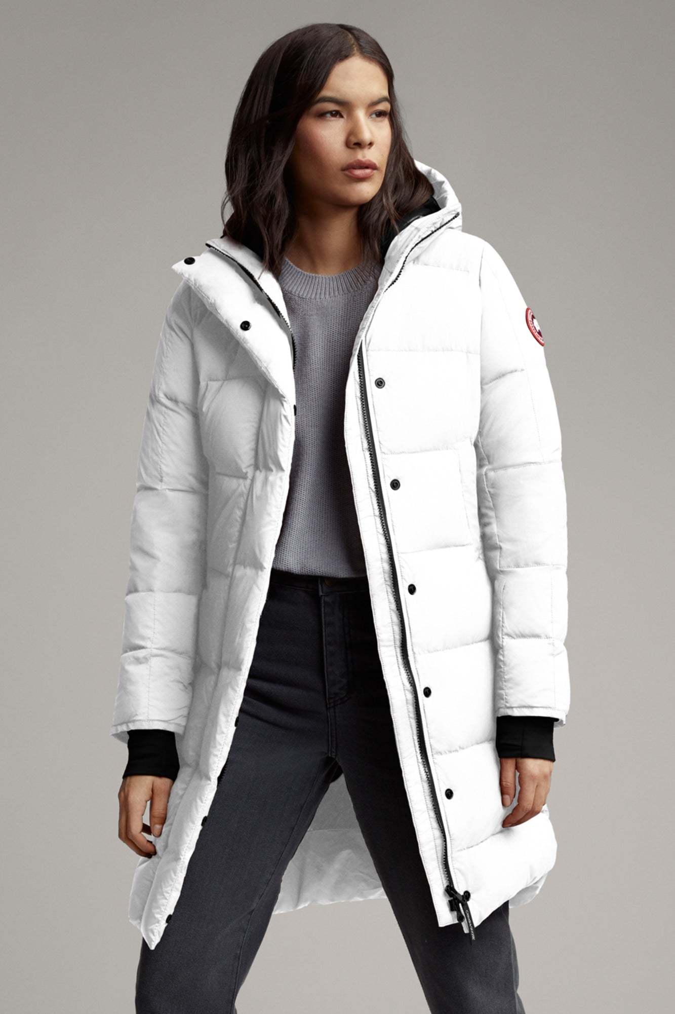 Canada Goose Alliston Logo-patch Padded Coat In White