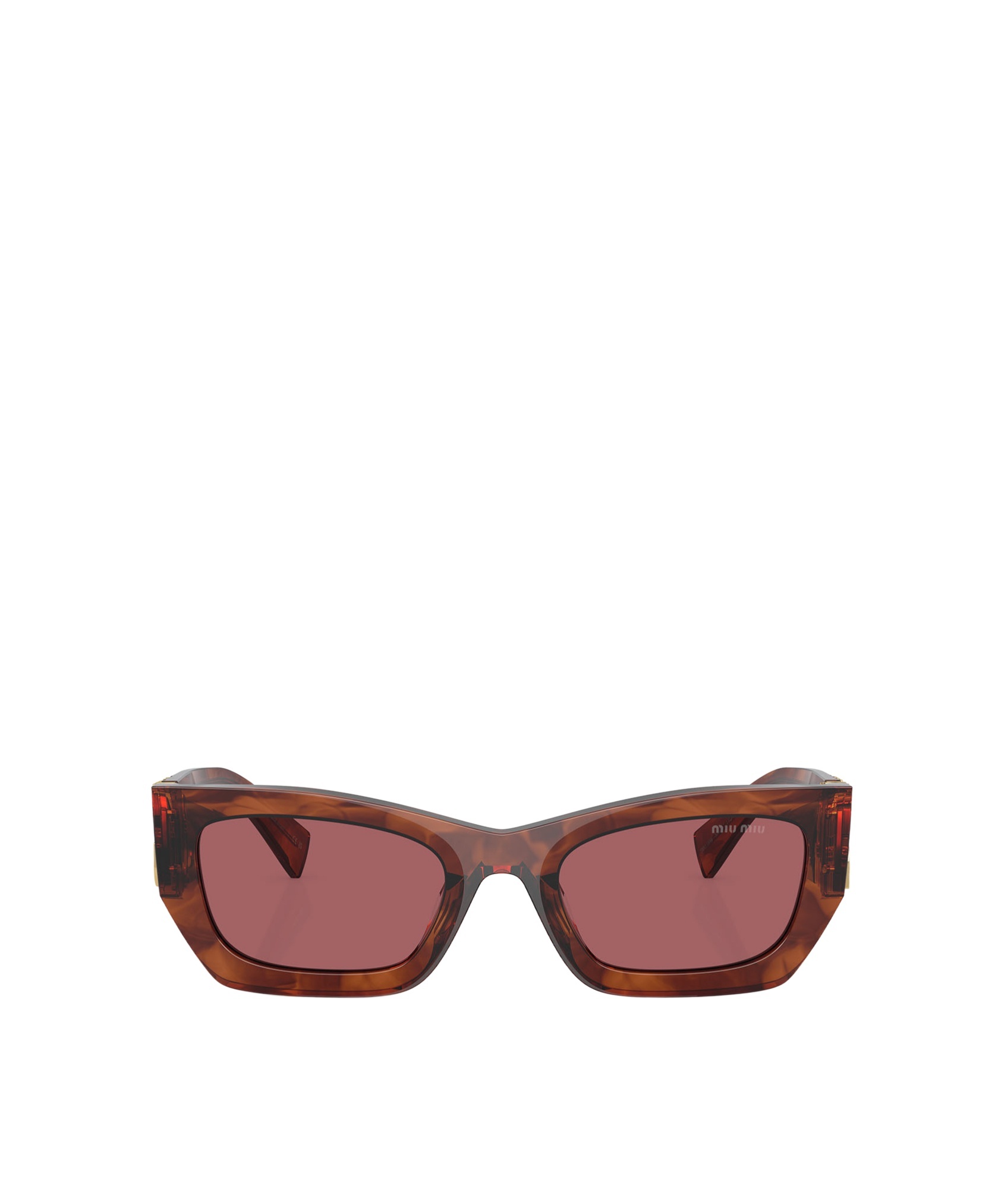 Shop Miu Miu Miu Glimpse Rectangle-frame Sunglasses In Pink