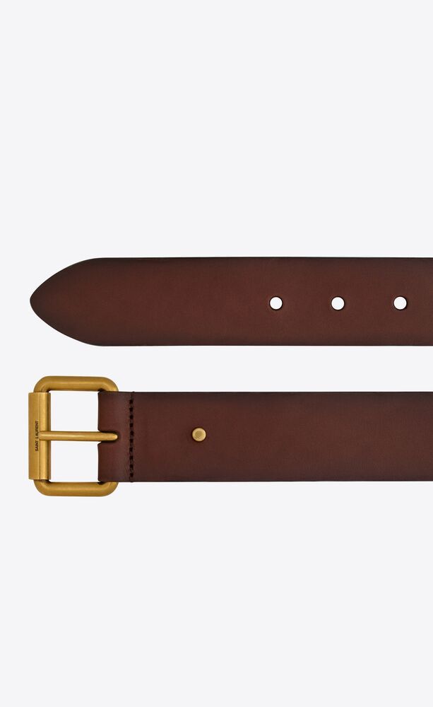 Saint Laurent Buckle Leather Belt In Red