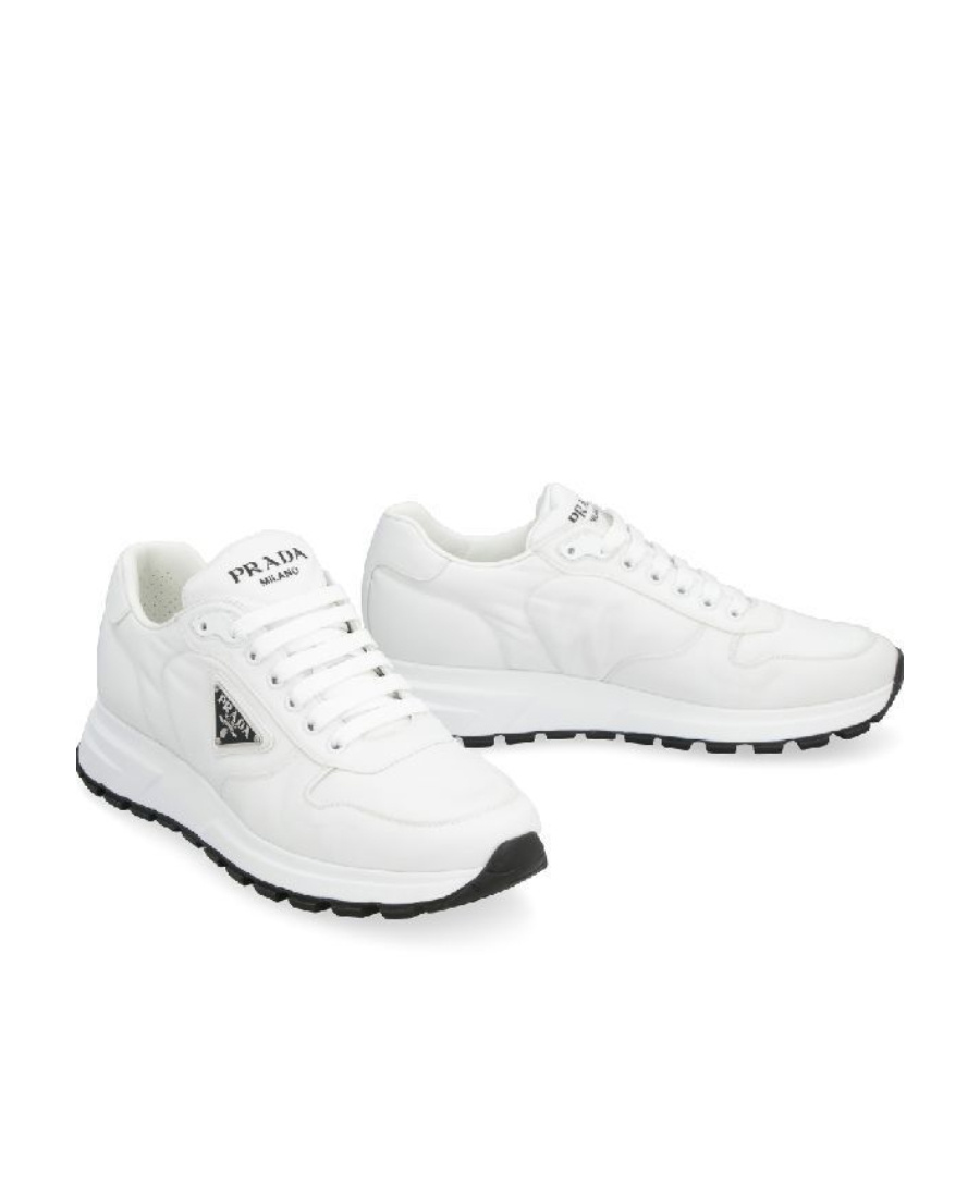 Prada Laced Sneakers In White