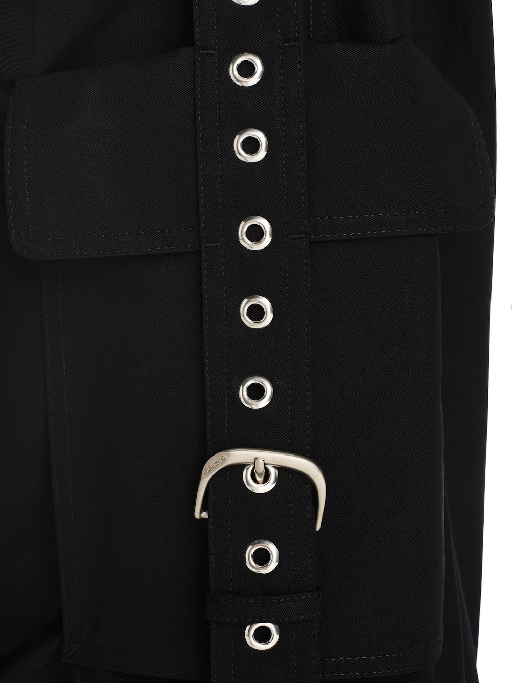 Off-white Cargo Pocket Wide Leg Trousers In Black