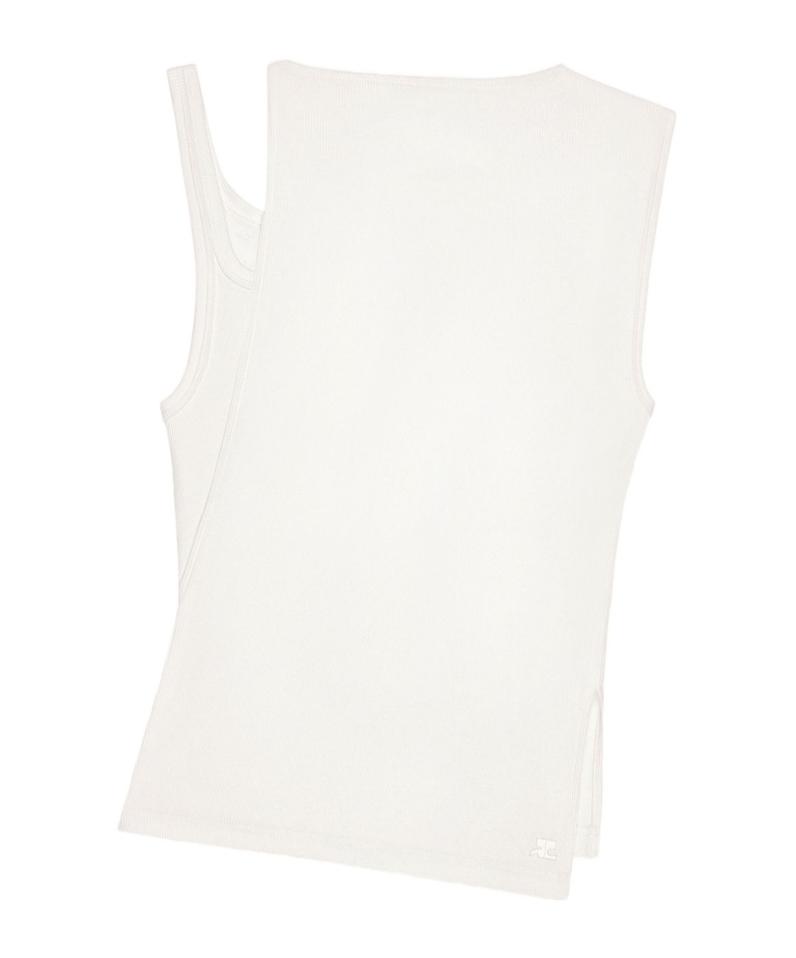 Courrèges Oblique 90`s Rib Top Clothing In White