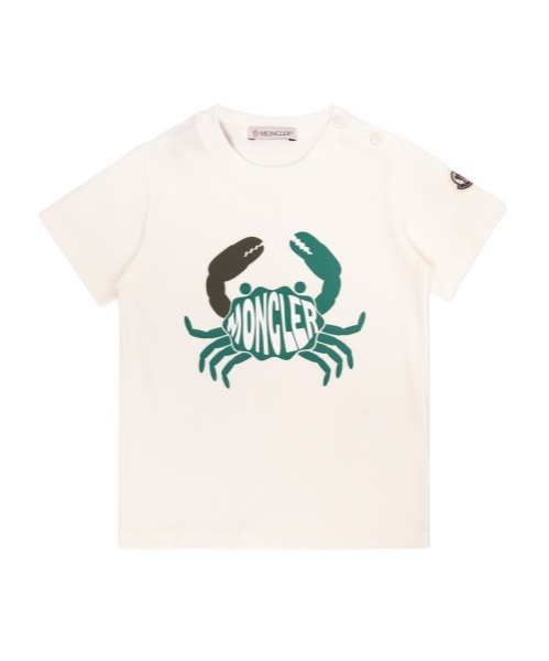 Moncler Enfant Crab Printed Crewneck T-shirt In Neutral