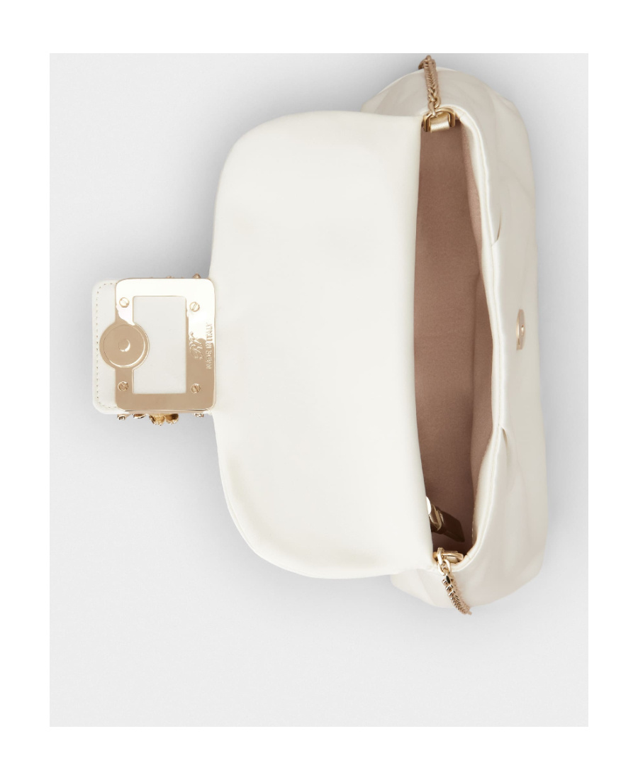 Roger Vivier Drape Bouquet Pearl Strass Drill Buckle Mini Handbag In White