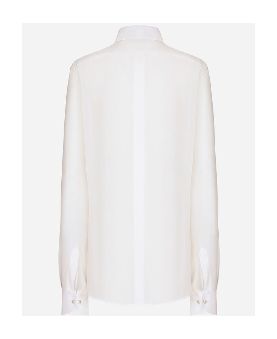 Dolce & Gabbana Silk Crepe De Chine Shirt In White