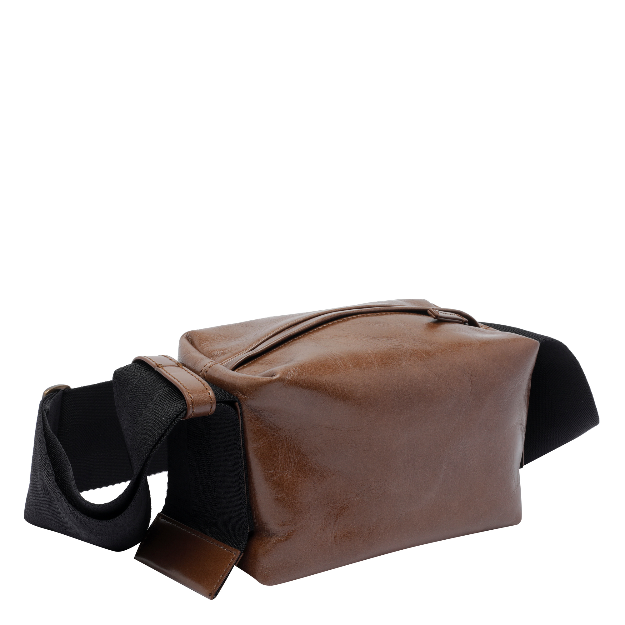Uma Wang Textured Carbon Fiber Shoulder Bag With Adjustable Strap In Brown