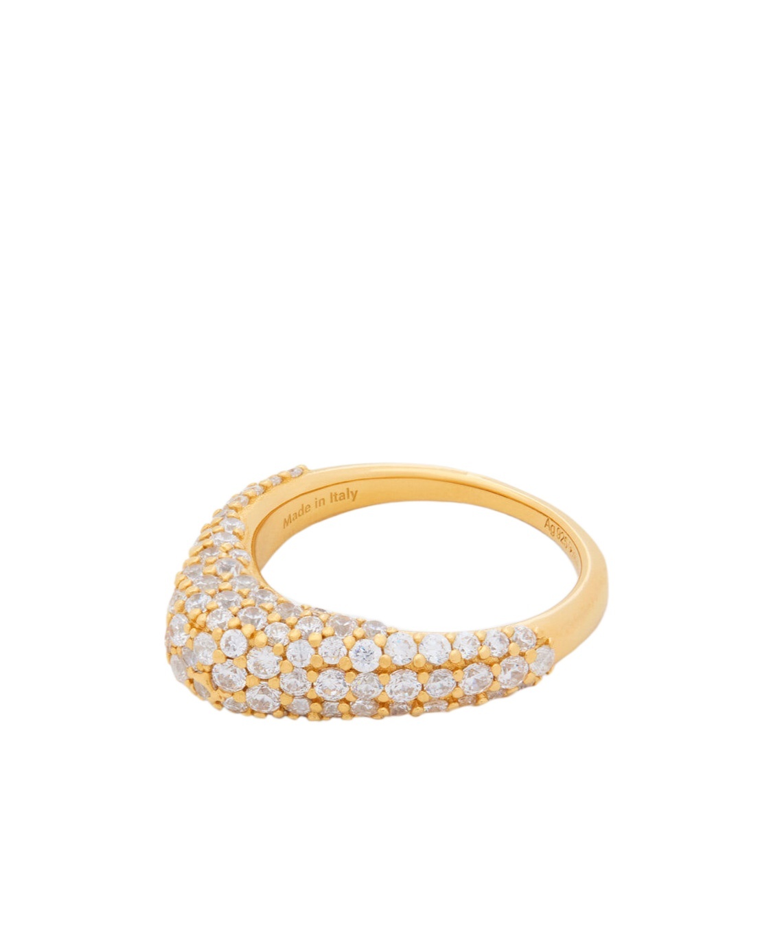 Loewe Stirrup Ring In Sterling Silver And Crystals In White