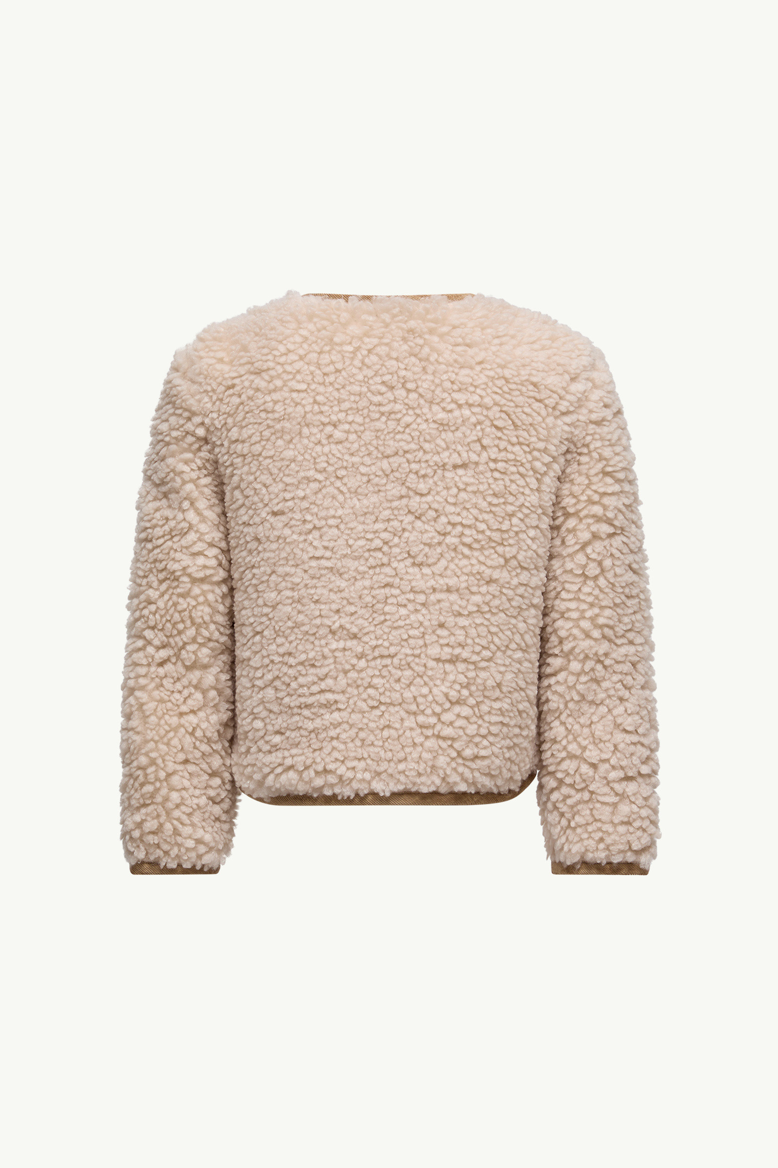 Moncler Teddy Velvet Zipper Sweatshirt In Gold