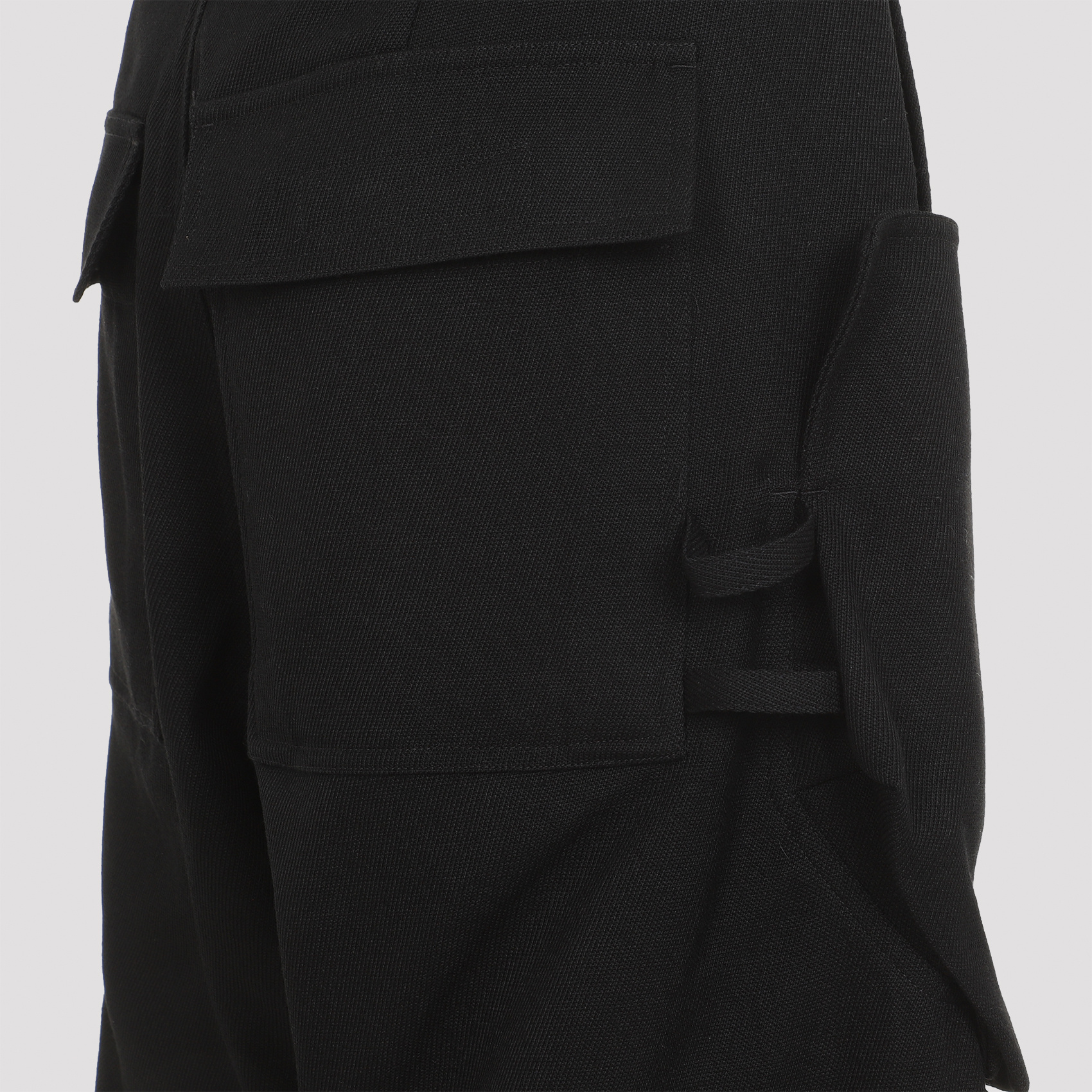 Rick Owens Stefan Wide-leg Brushed Cotton-twill Cargo Trousers In Black