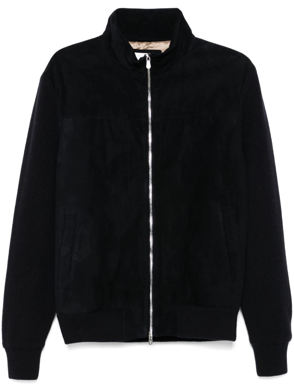 Brunello Cucinelli Suede Bomber Jacket In Black