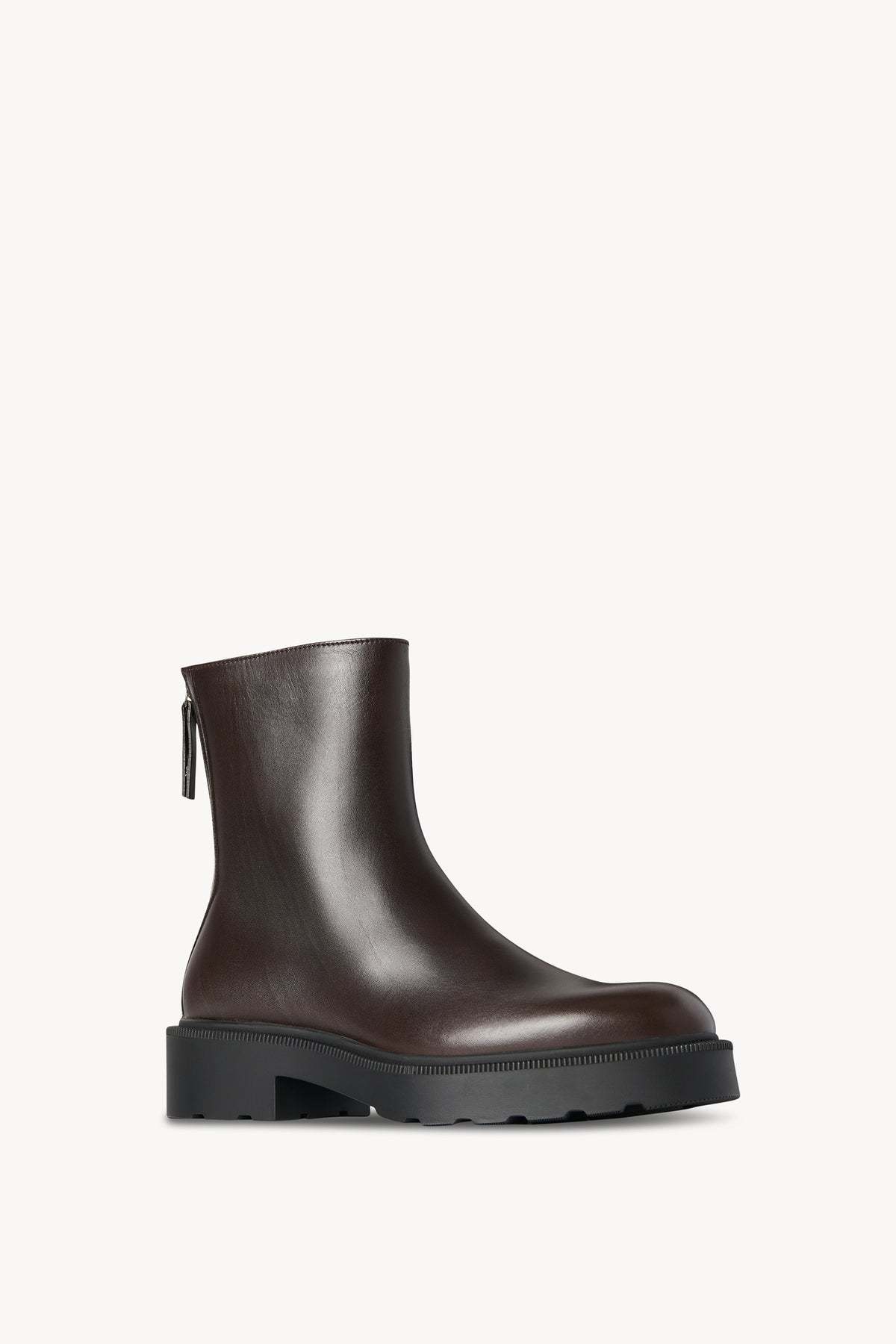 The Row Nobilis Leather Ankle Boots In Brown