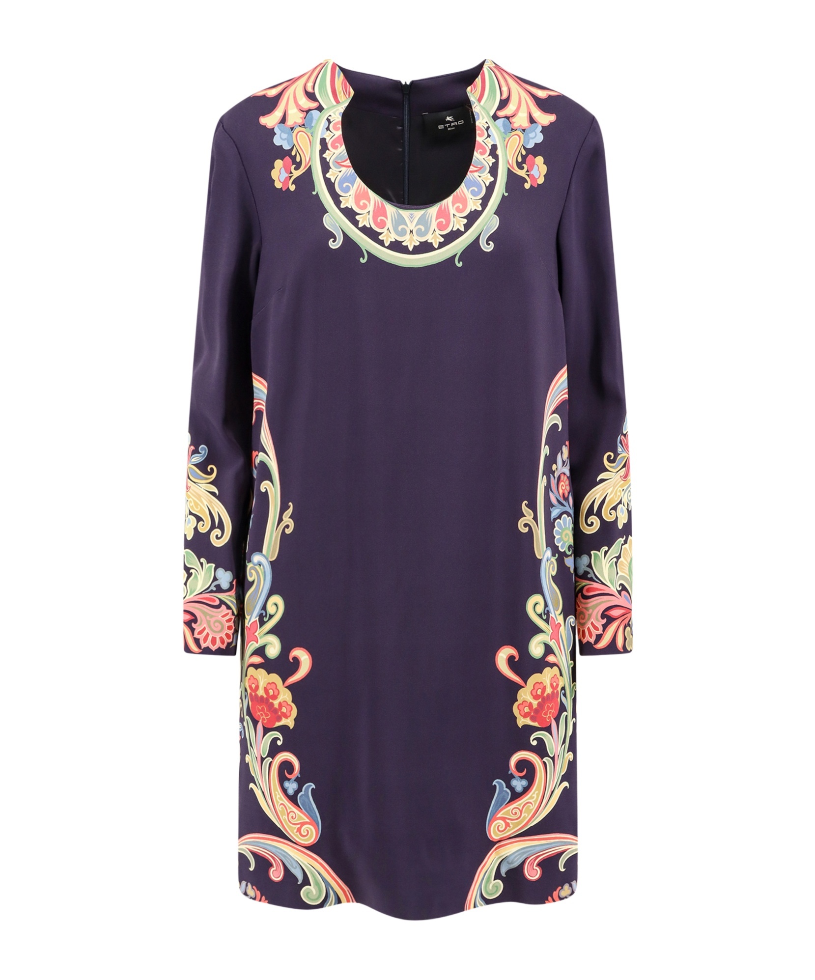 Etro Women Viscose Dress With Iconic Multicolor Print In Black