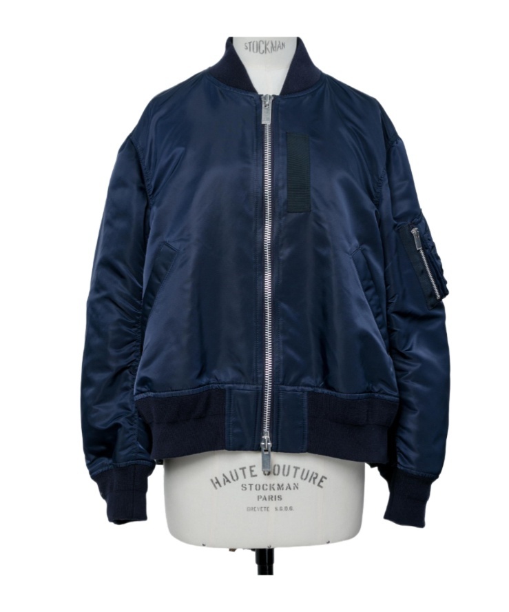 Sacai Nylon Twill Blouson In Blue
