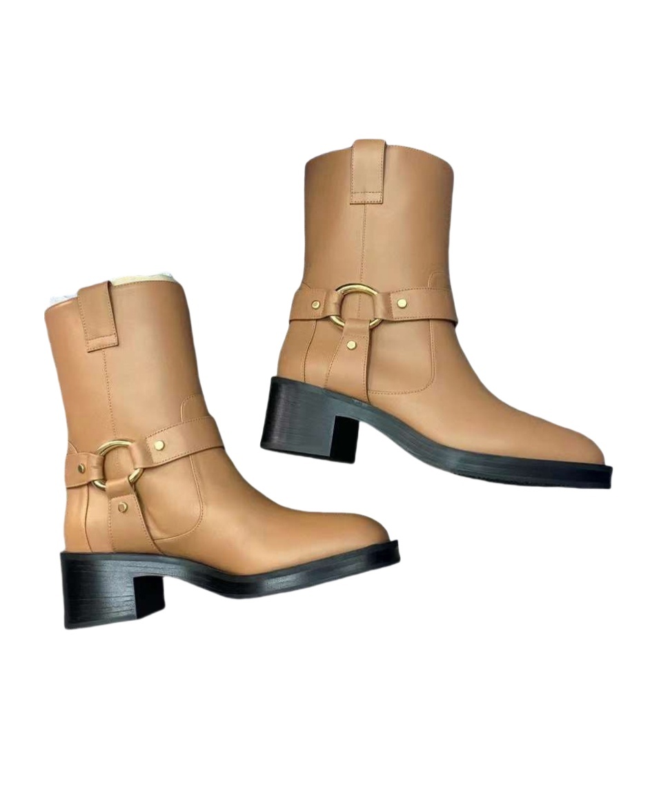 Stuart Weitzman Loop Buckle Booties In Nude