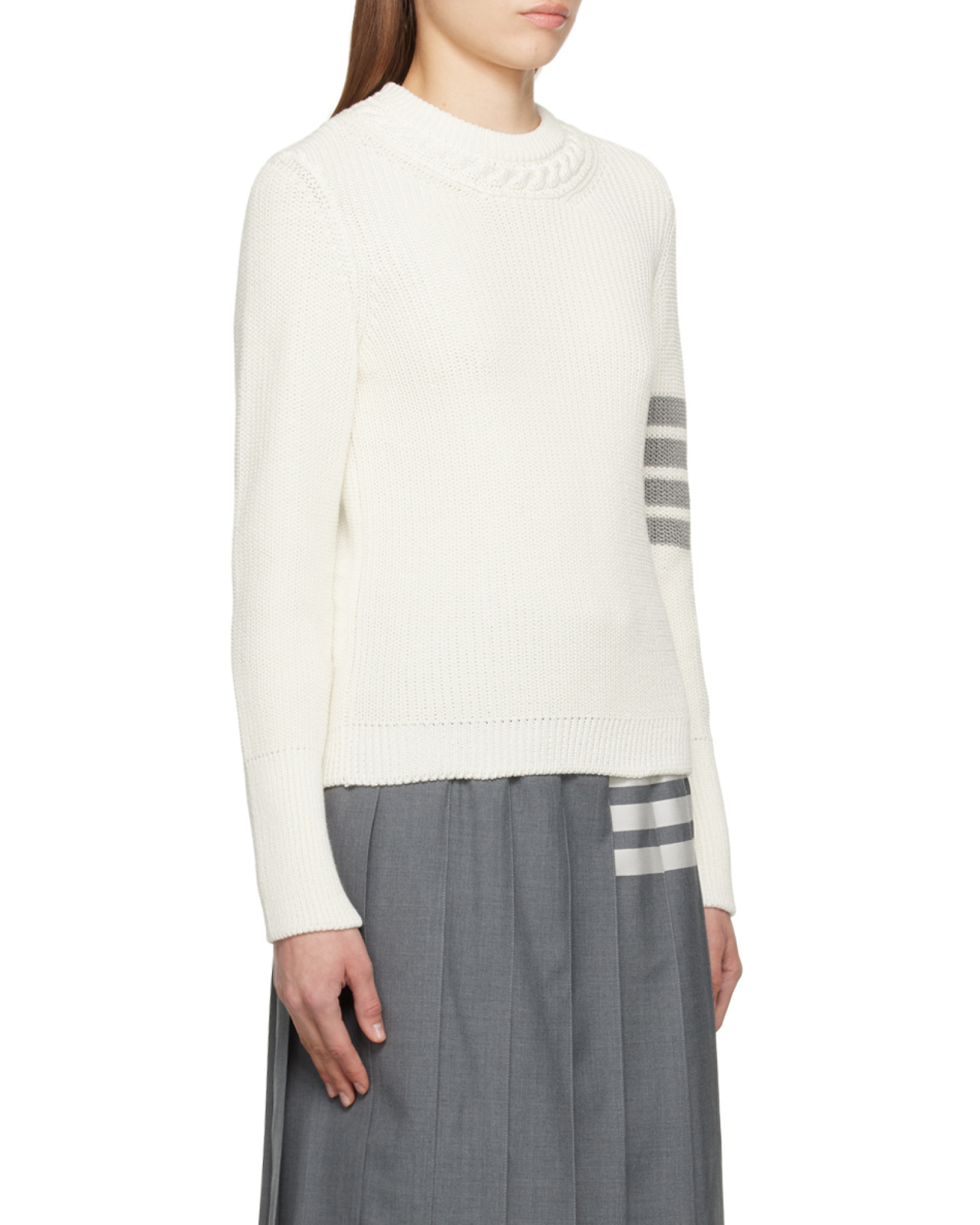 Thom Browne 4-bar Stripe Jumper In White