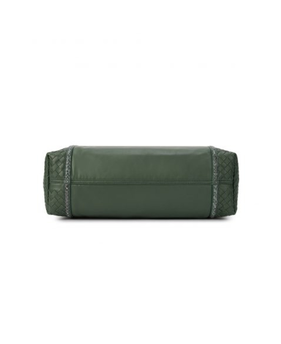 Bottega Veneta Logo Handbag In Green