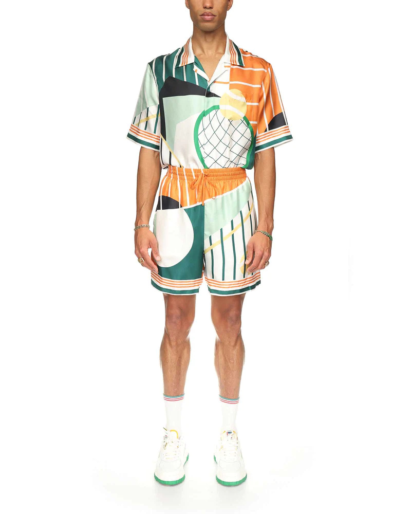Casablanca Court Abstrait Bermuda Shorts In Multicolor