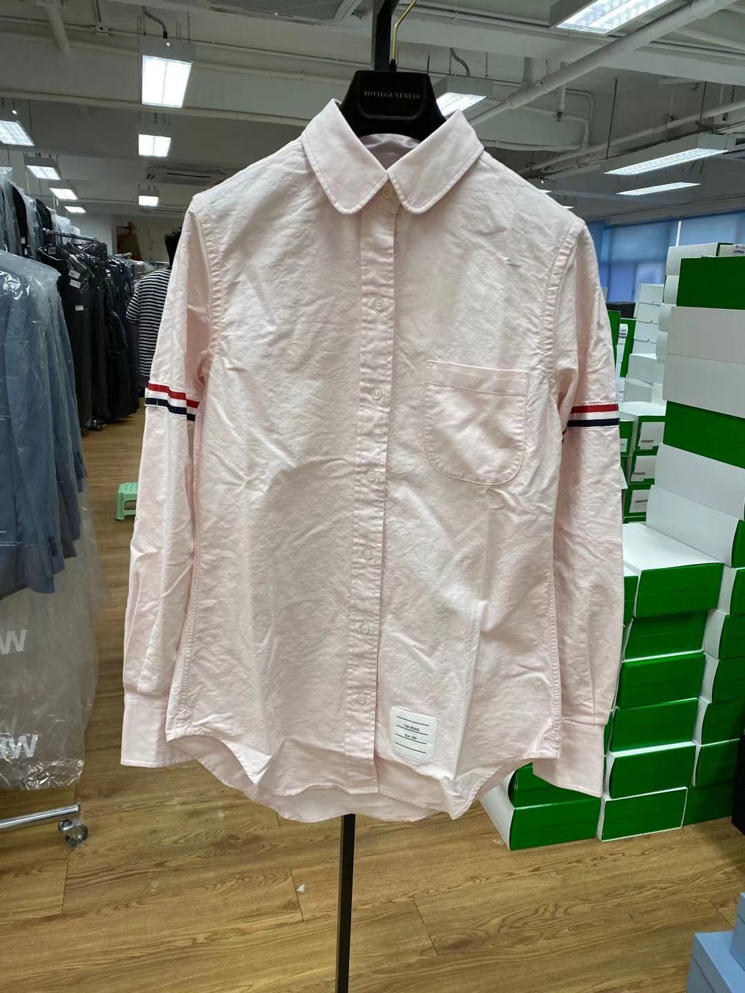 Thom Browne Grosgrain Armband Oxford Shirt In Light Pink