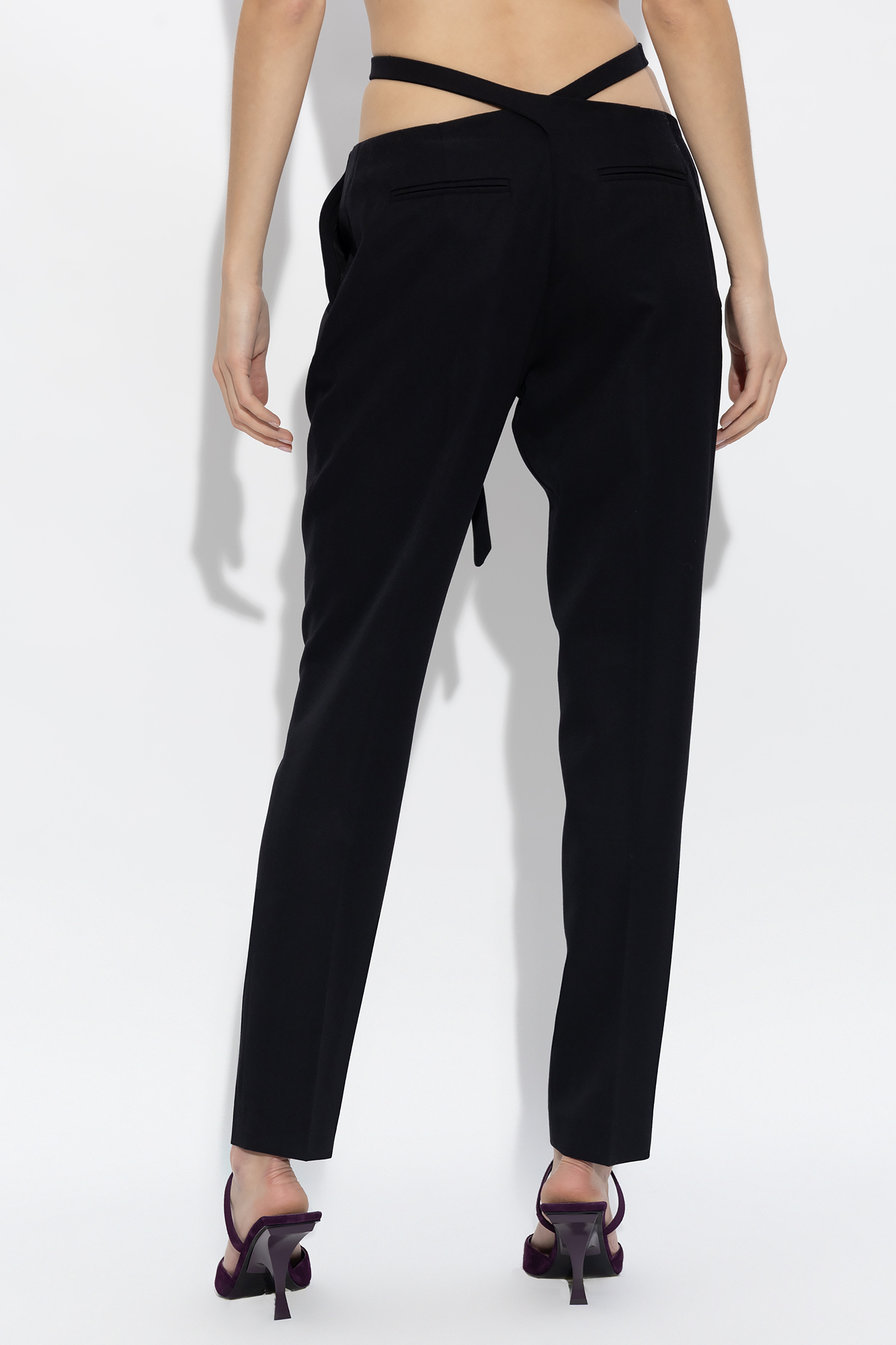 Attico The Cigarette Long Trousers Clothing In Black