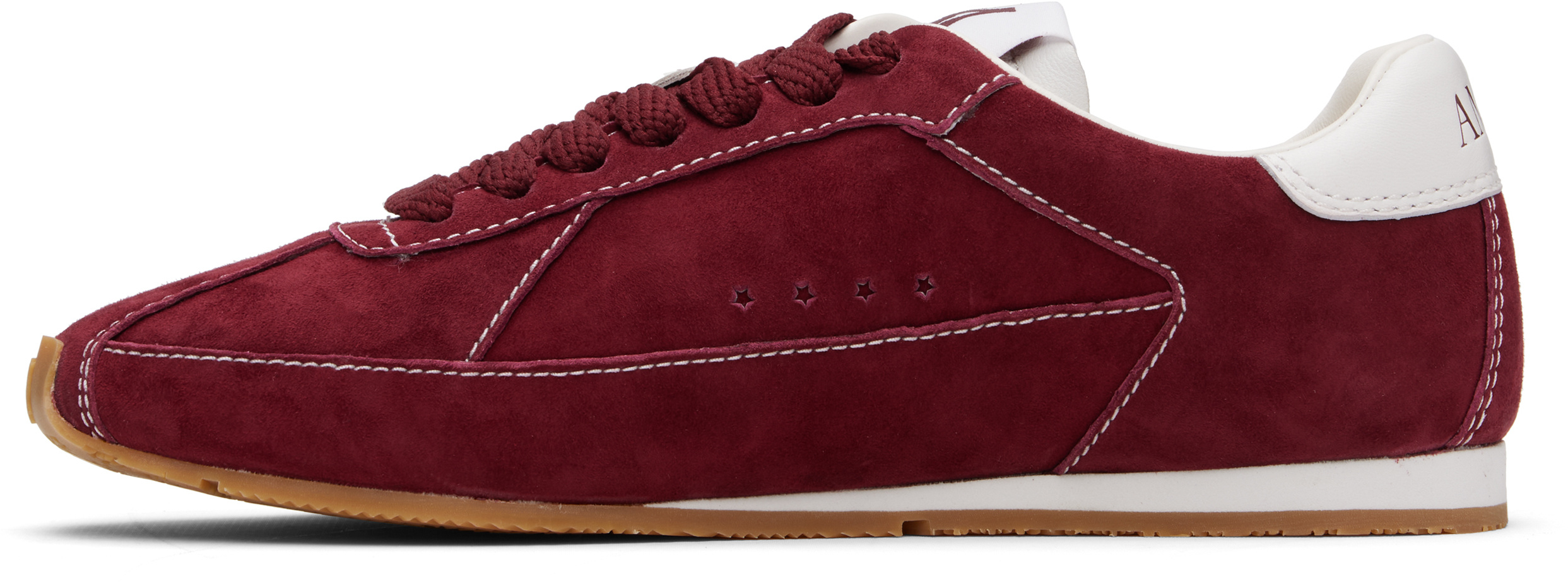 Amiri Pacific Flat Suede Sneakers In Burgundy