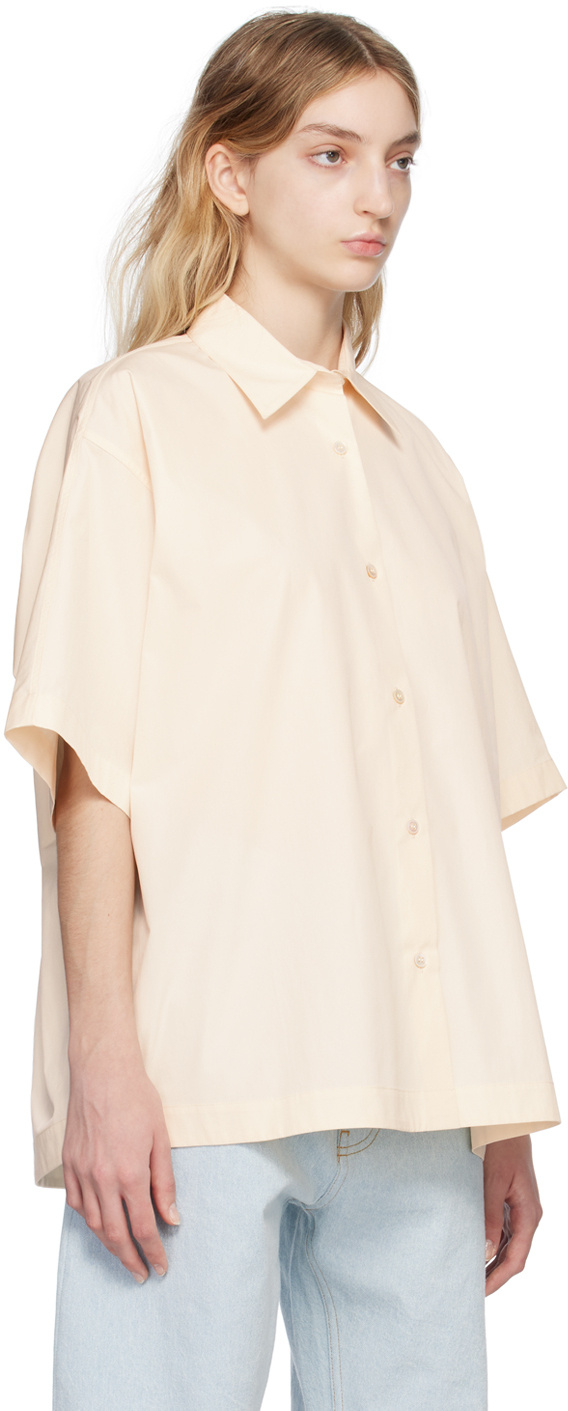 Studio Nicholson Lapel Short-sleeved Shirt In White
