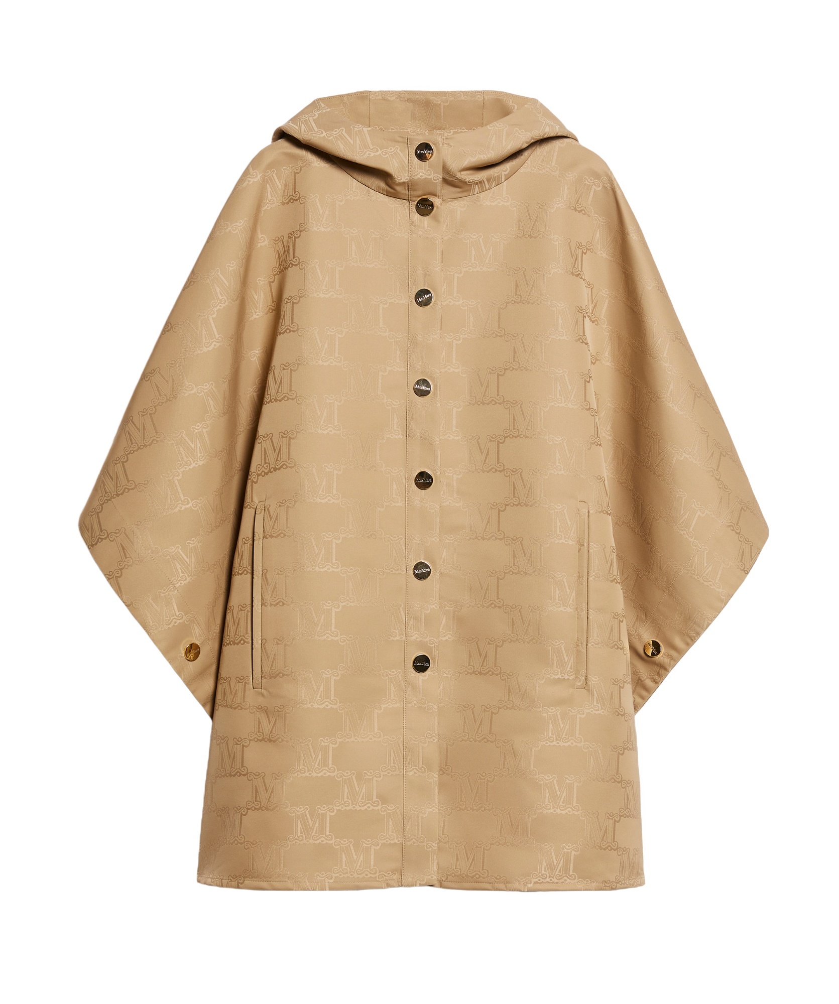 Max Mara Waterproof Jacquard Cloak In Nude