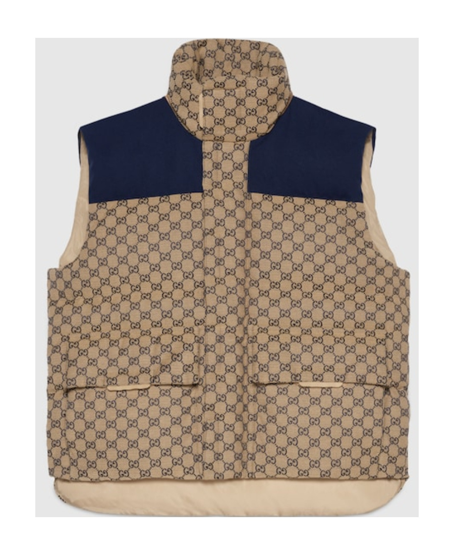 Gucci Gg Supreme Hooded Gilet In Multicolor