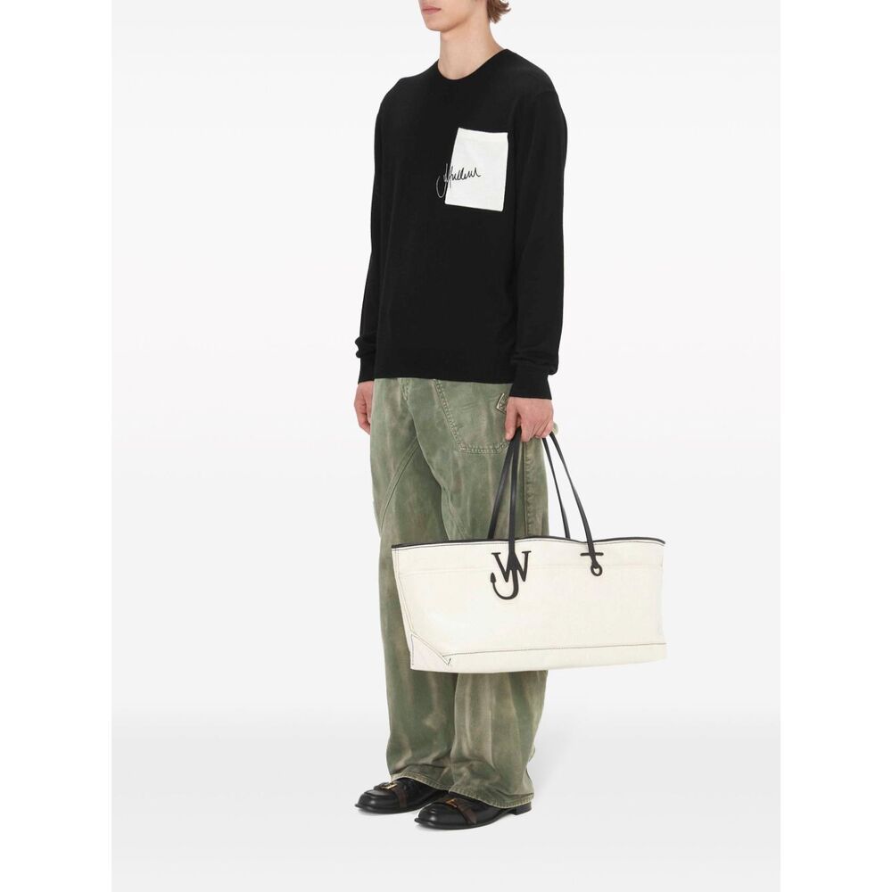 Jw Anderson J.w. Anderson Stretch Anchor Canvas Tote Bag In White