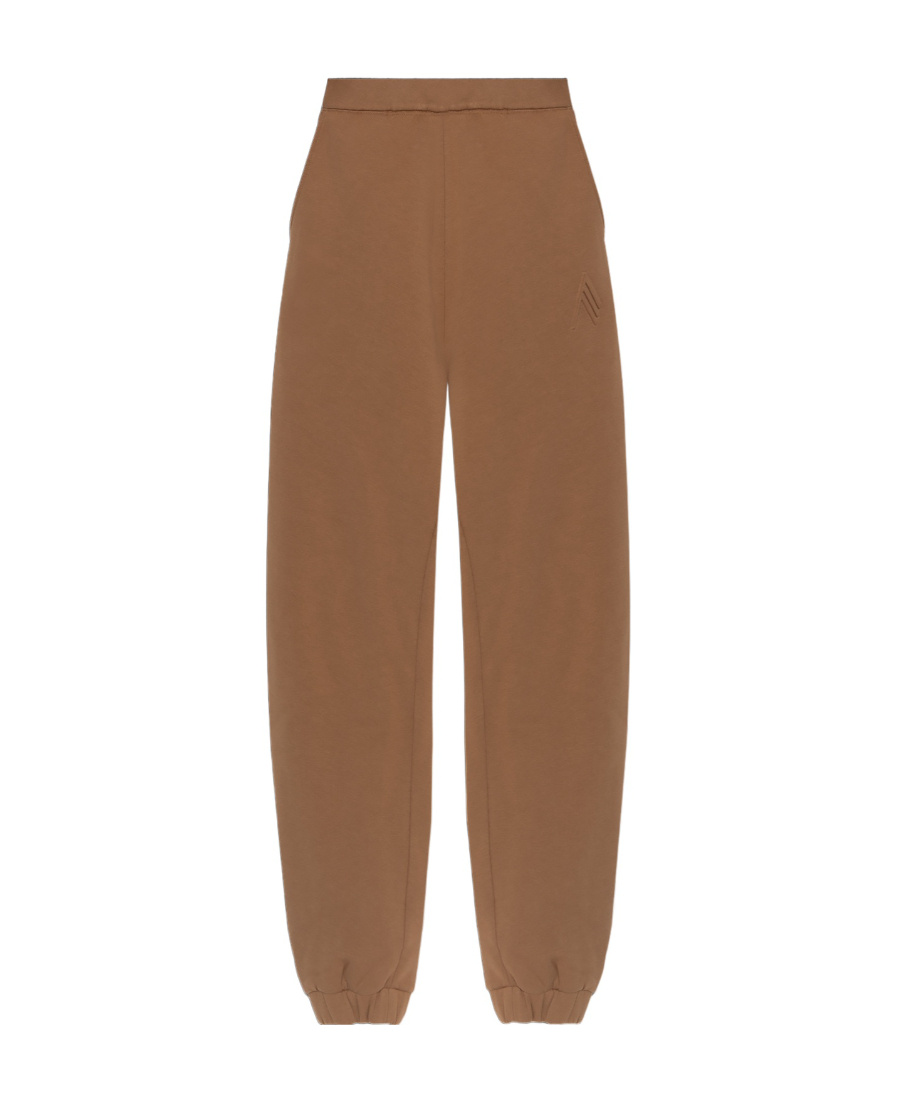 Shop Attico The Penny Logo-embossed Straight-leg Track Pants In Brown