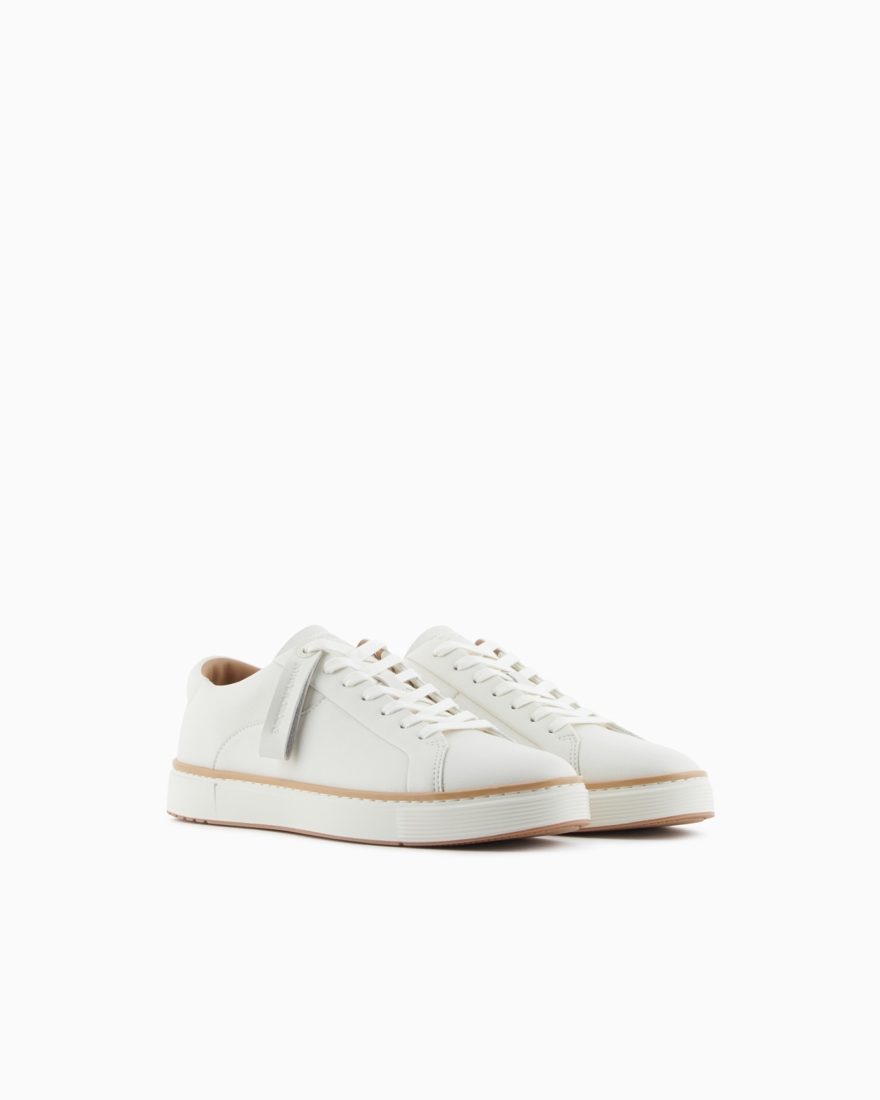 Emporio Armani Round-toe Low-top Casual Shoes In White