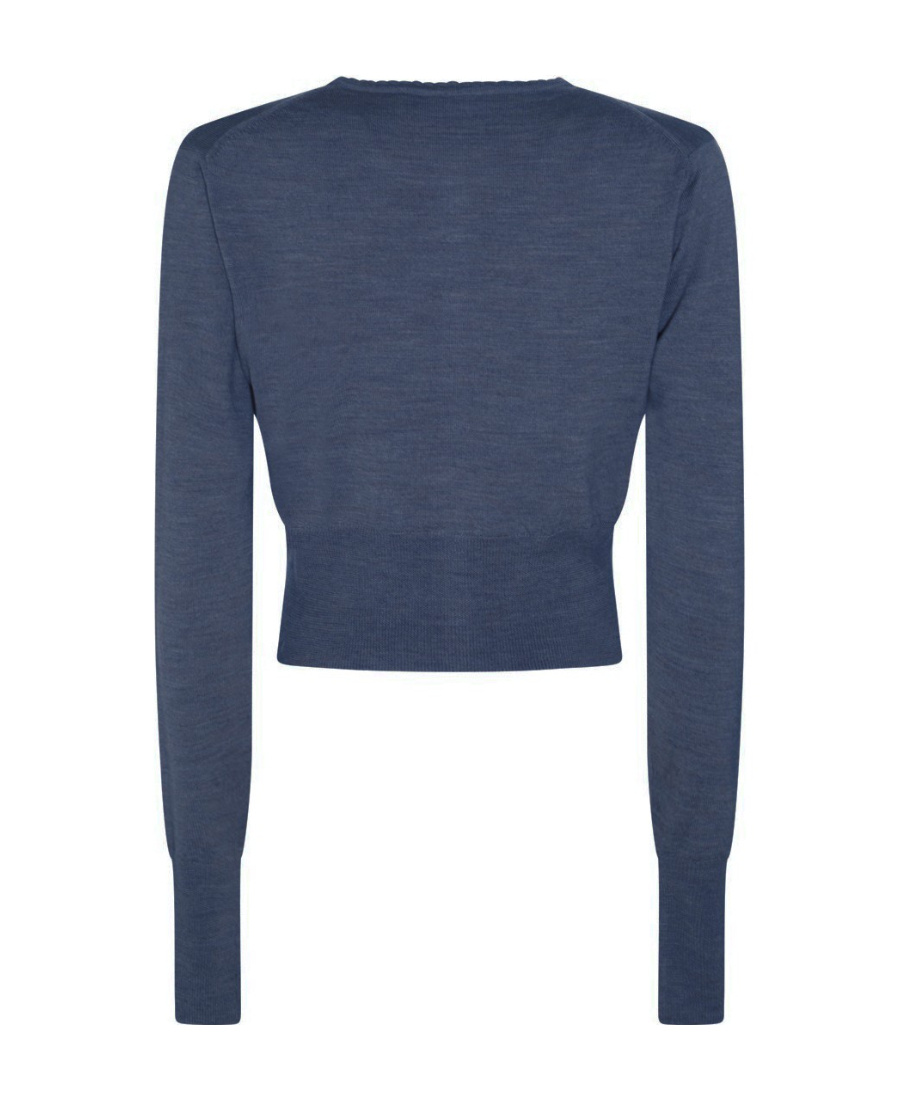 Shop Vivienne Westwood Logo Embroidered Cardigan In Blue