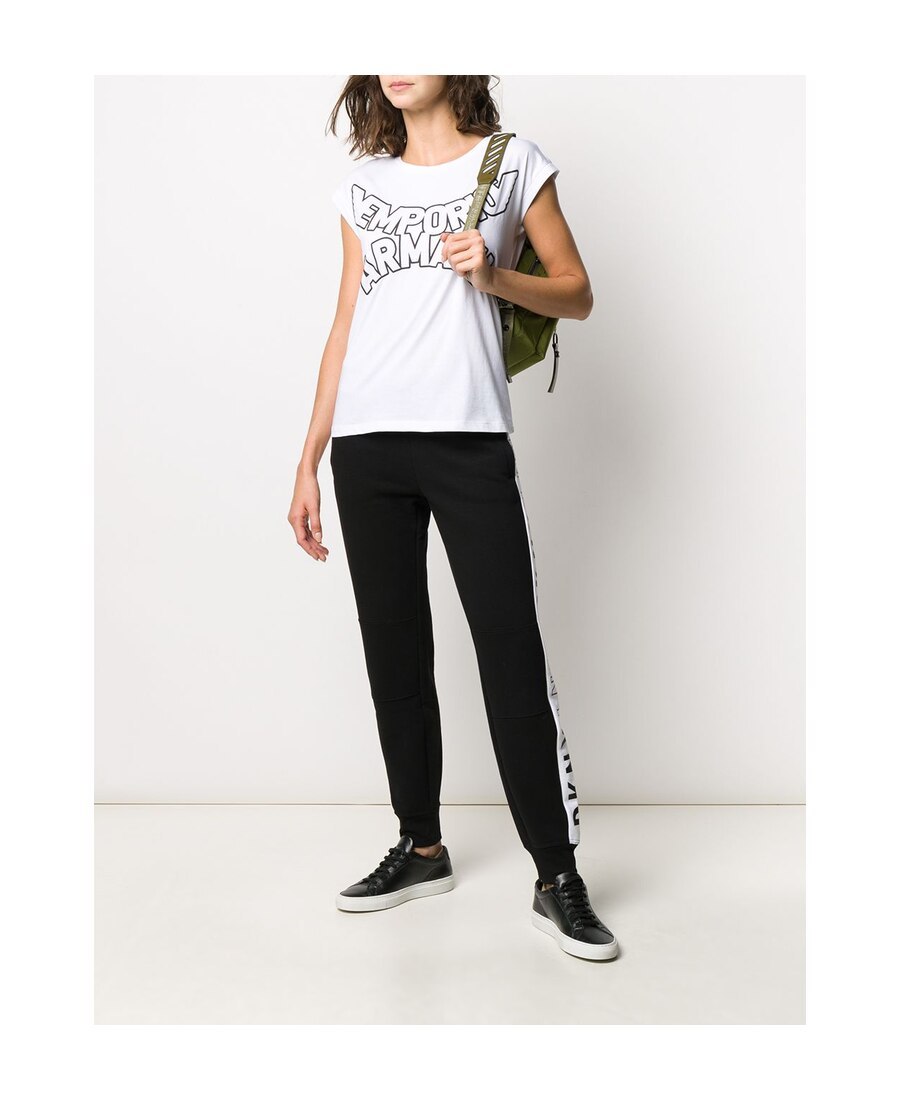 Emporio Armani Curved Logo T-shirt In White