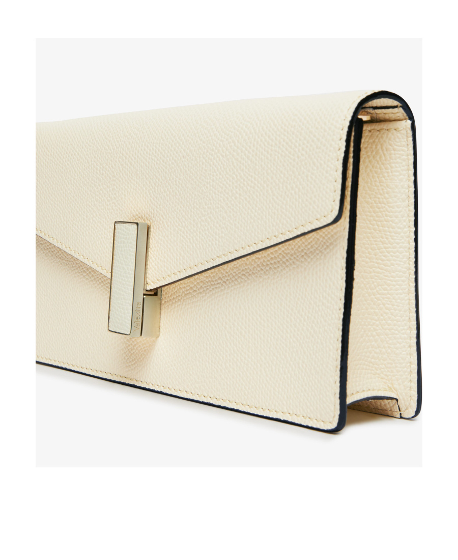 Valextra Iside Leather Clutch Bag In Nude