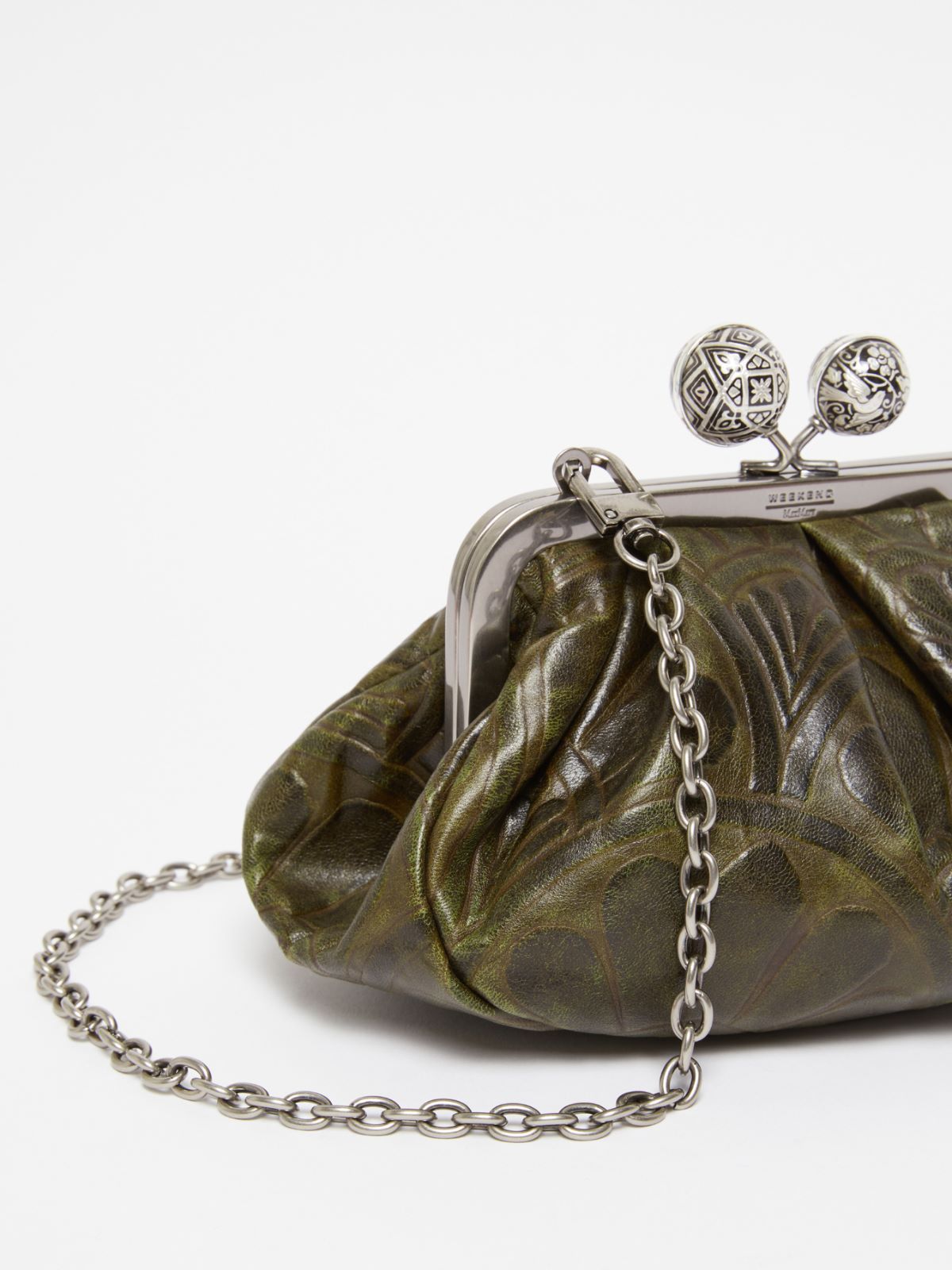Weekend Max Mara Small Smooth Leather Pasticcino Bag In Green