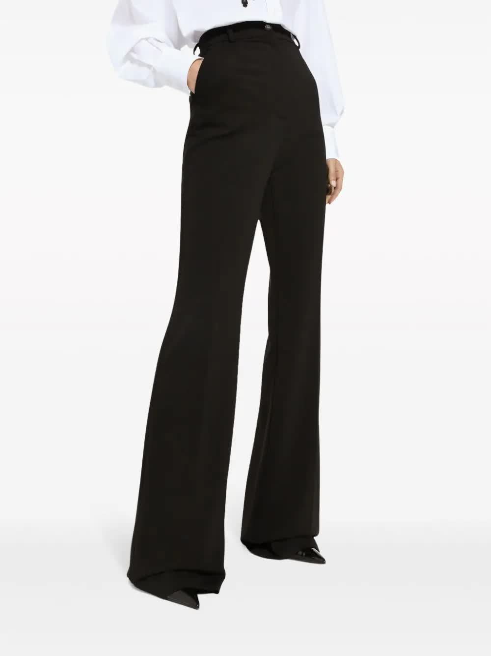 Dolce & Gabbana Women's Flare Fit Pants In Black