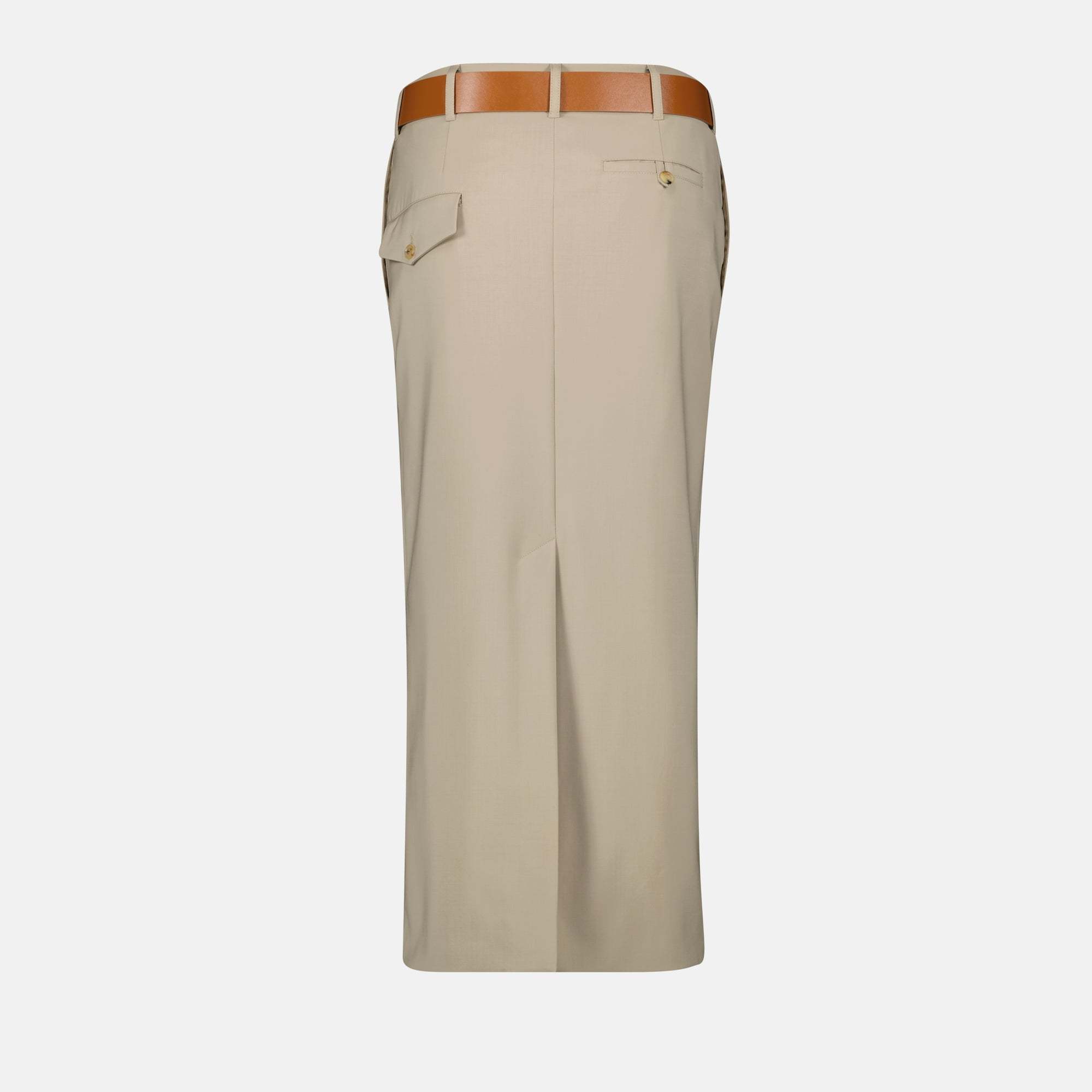 Moschino Wool Twill Skirt Tailored Twist In Neutral