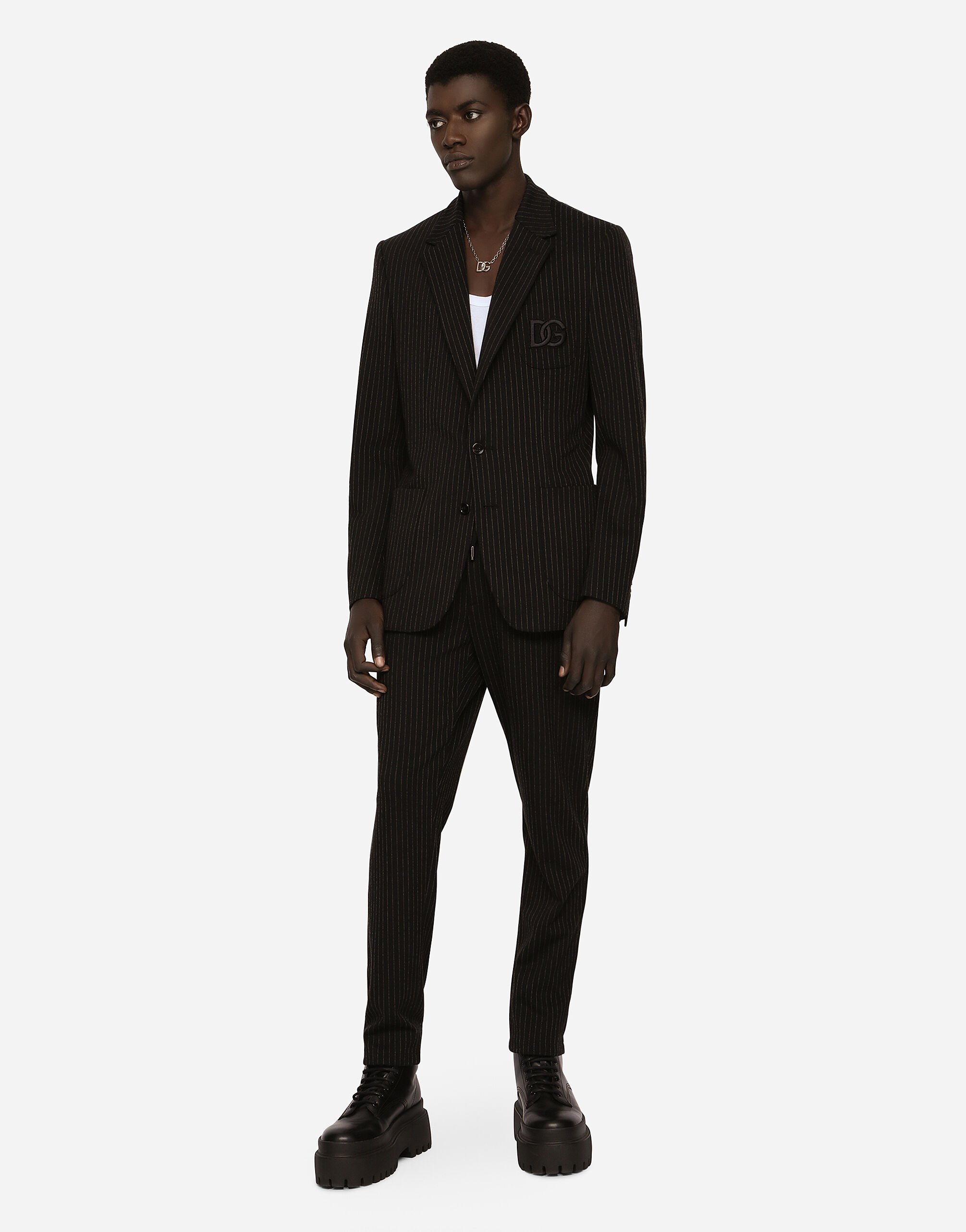 Dolce & Gabbana Single-breasted Pinstripe Blazer In Black