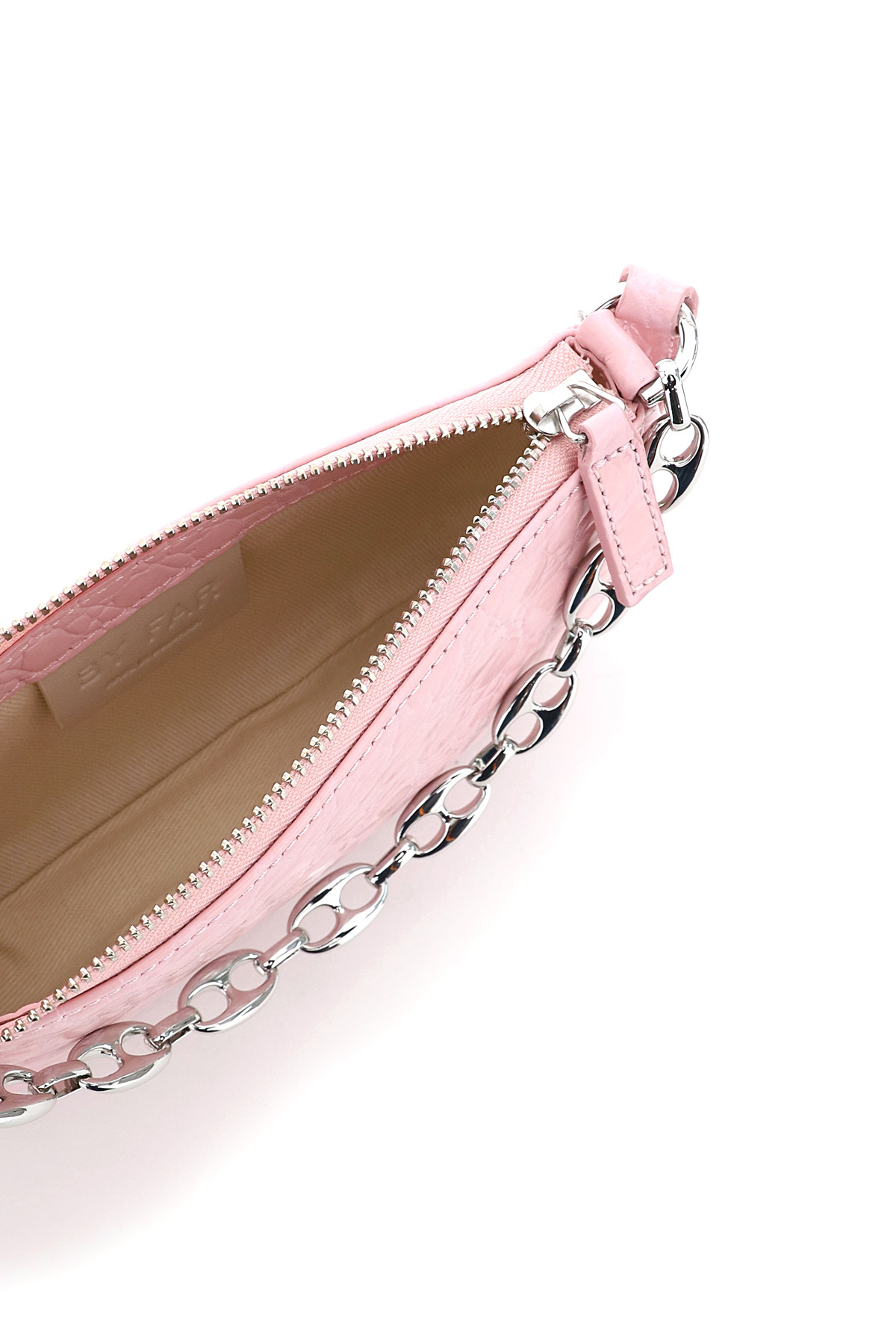 By Far Mini Rachel Pebbled Shoulder Bag In Pink