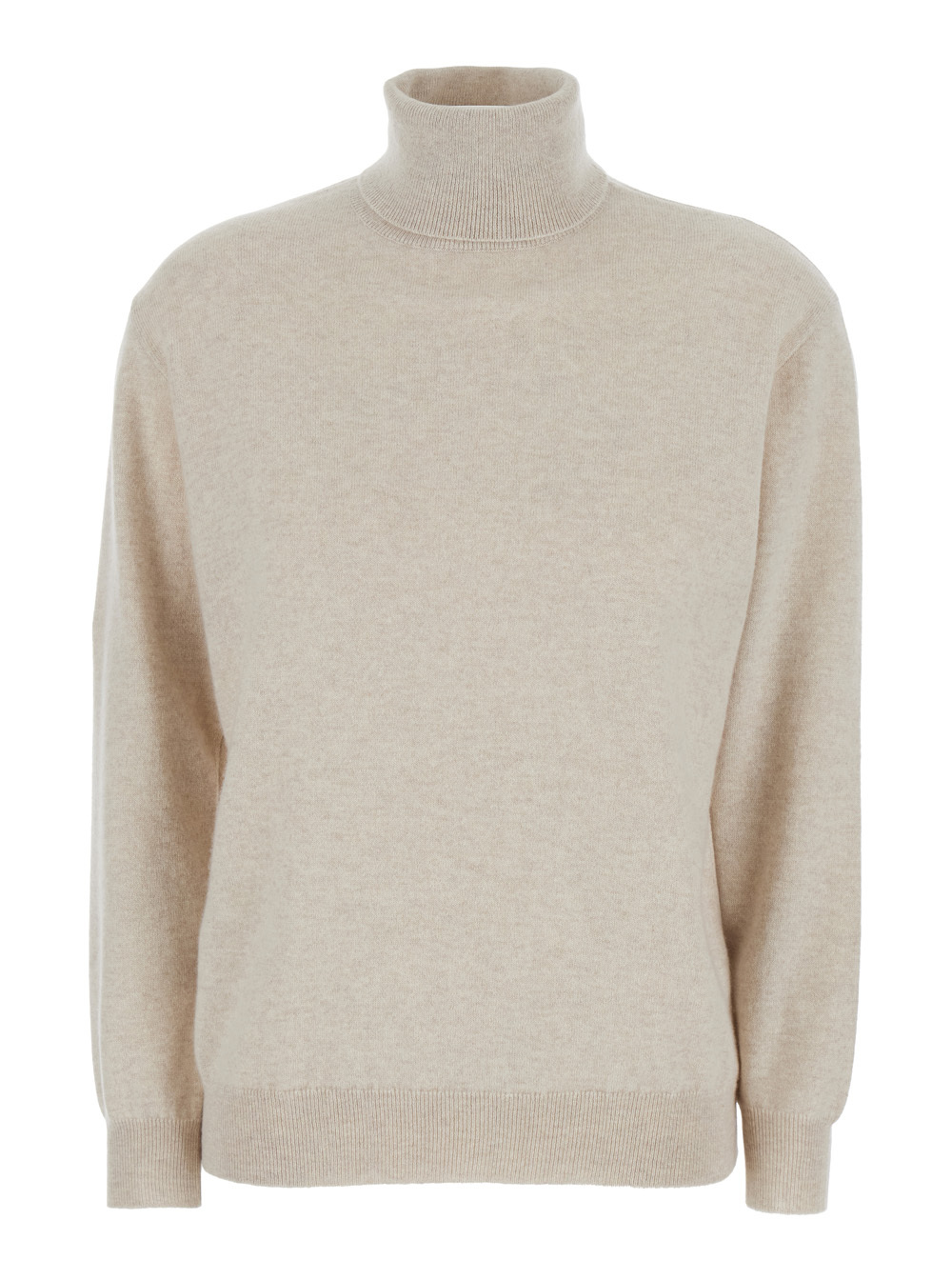 Brunello Cucinelli Beige Turtleneck Sweater In Cashmere Woman