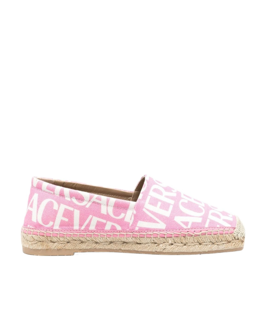 Versace All-over Jacquard Canvas Espadrilles In Pink