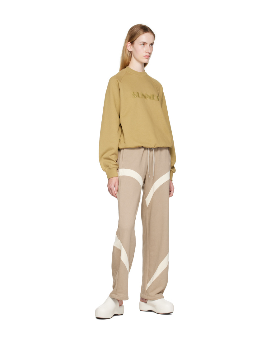 Sunnei Khaki Embroidered Sweatshirt In Nude