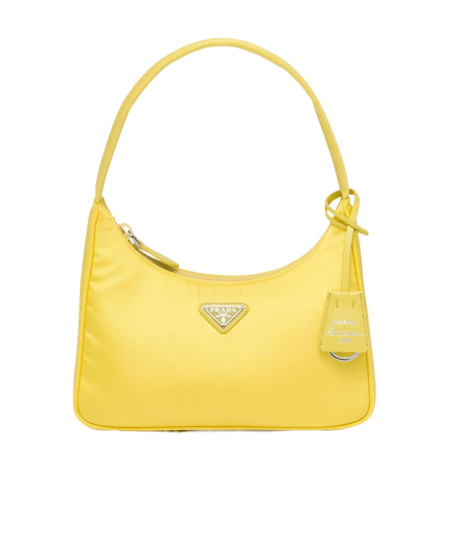 Prada Re-edition 2005 Re-nylon And Saffiano Mini Bag In Lemon Yellow