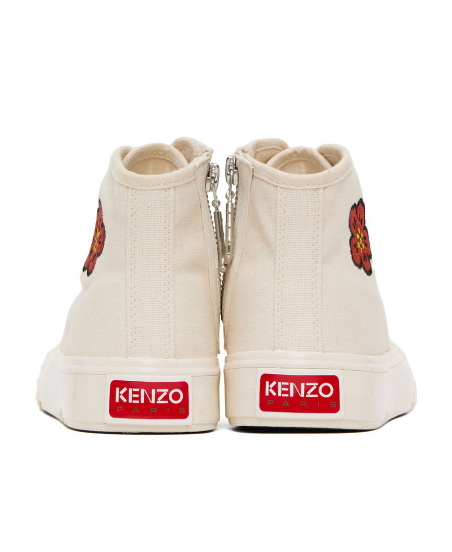Kenzo Embroidered-logo Hi-top Sneakers In White