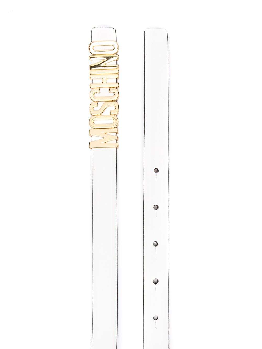 Moschino Logo Buckle Belt In Nude
