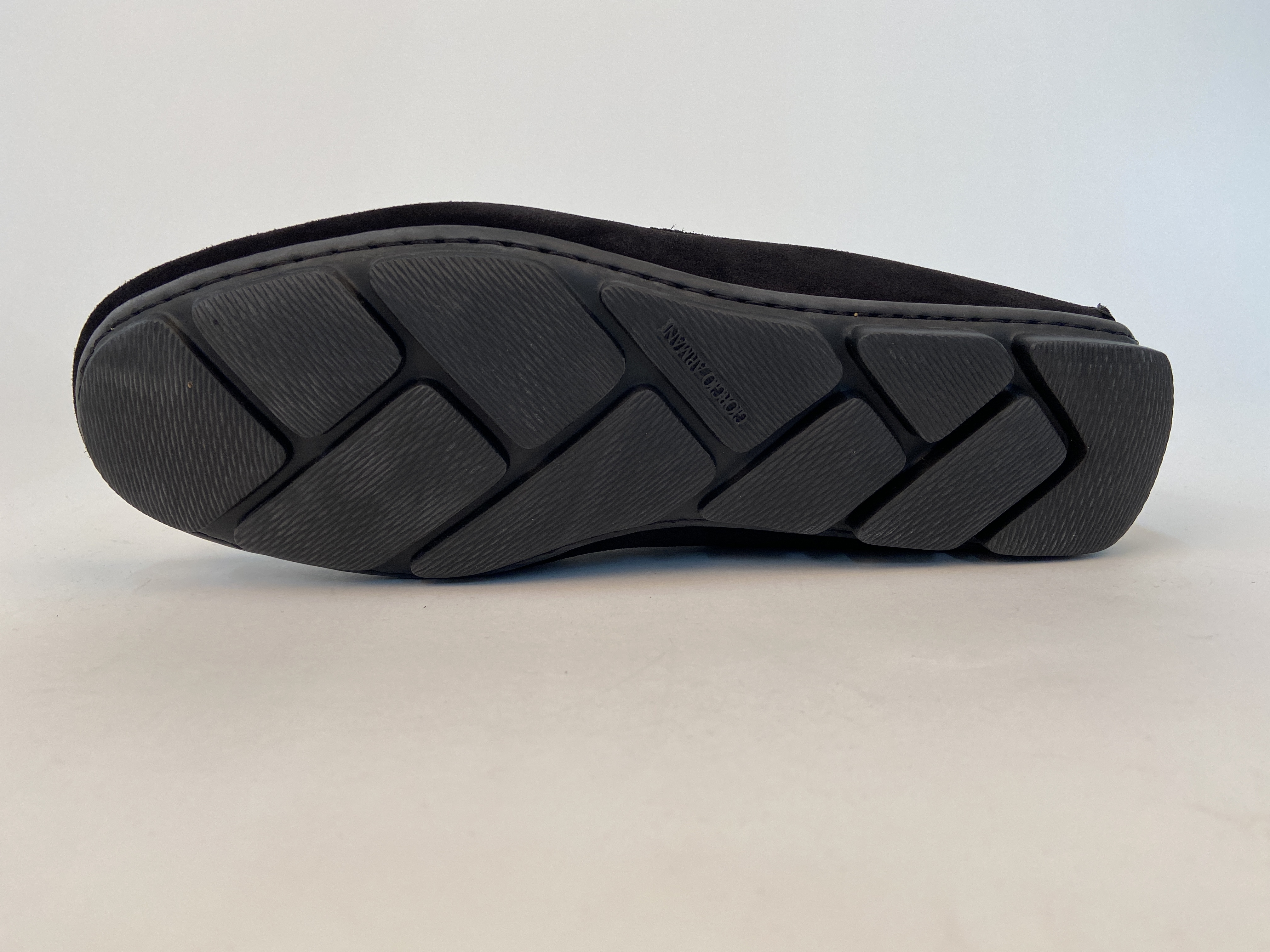 Giorgio Armani Logo Leisure Business Shoes In Black
