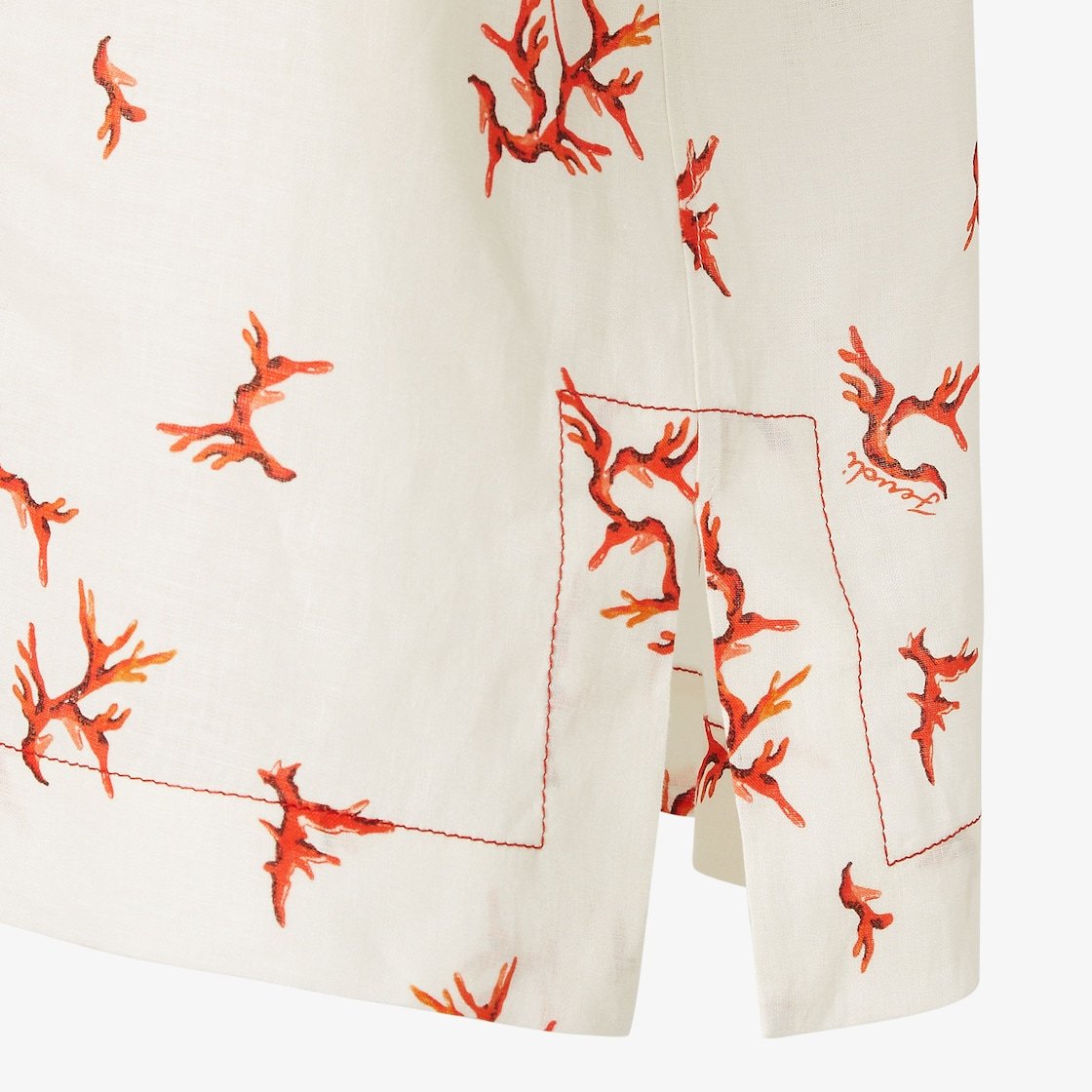 Fendi White Linen Shirt In White