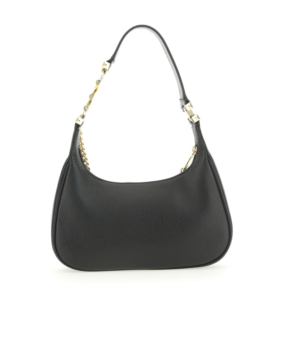 Michael Kors Chain-link Leather Shoulder Bag In Black