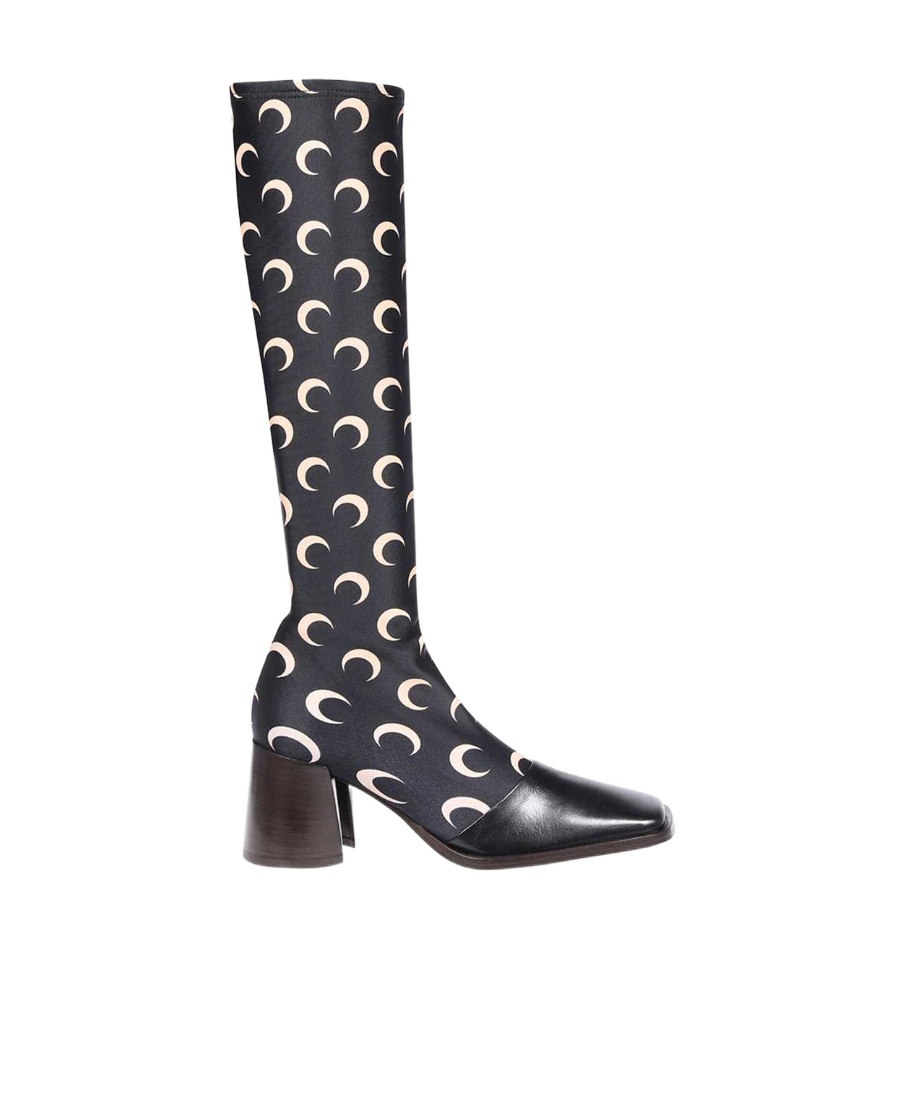 MARINE SERRE REGENERATED JERSEY KNEE-HIGH BOOTS 